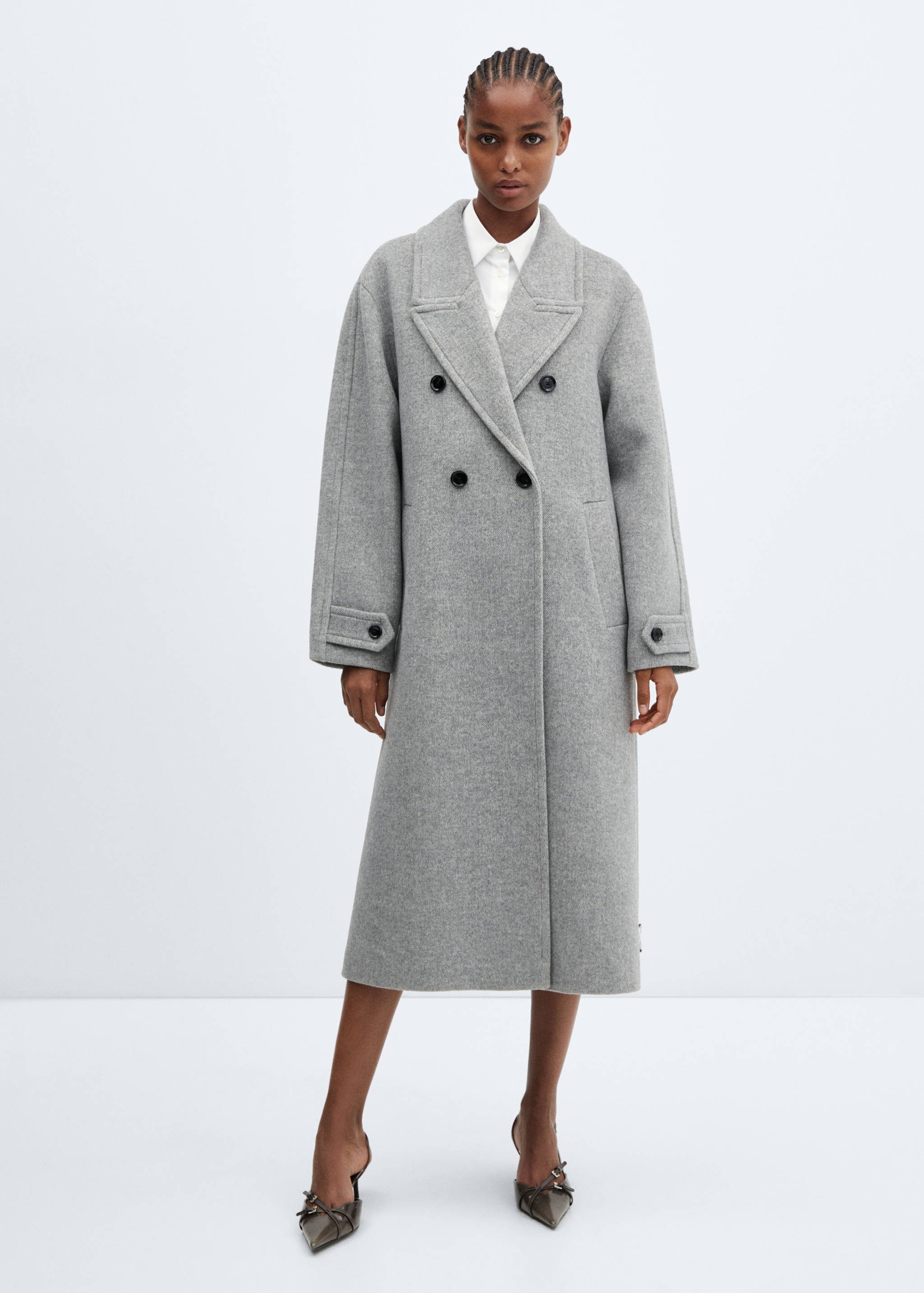 Oversize wool coat - General plane