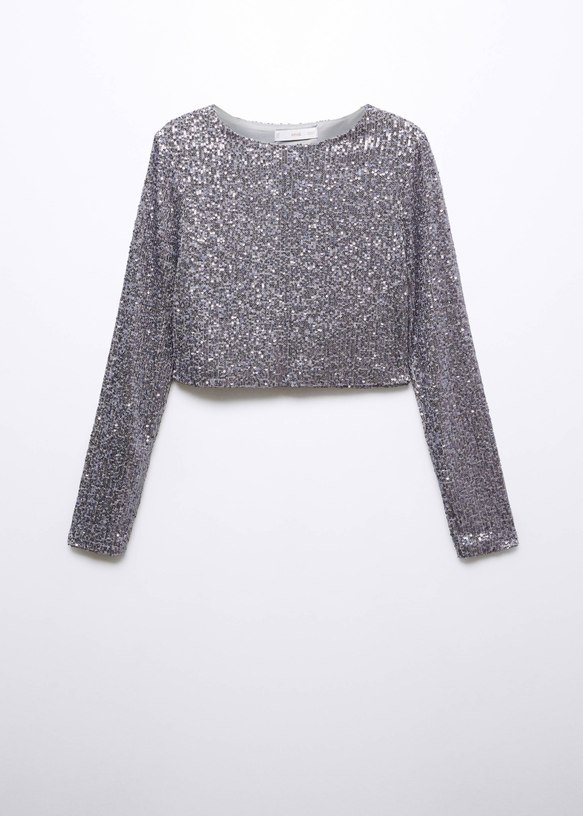 Long-sleeved sequin crop top - Article without model