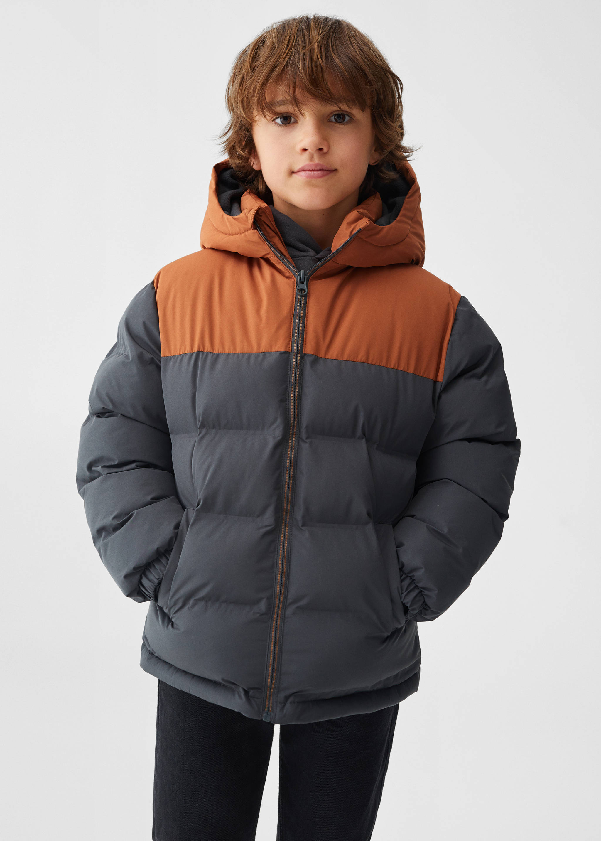 Gepolsterter Anorak mit Kapuze - Mittlere Ansicht