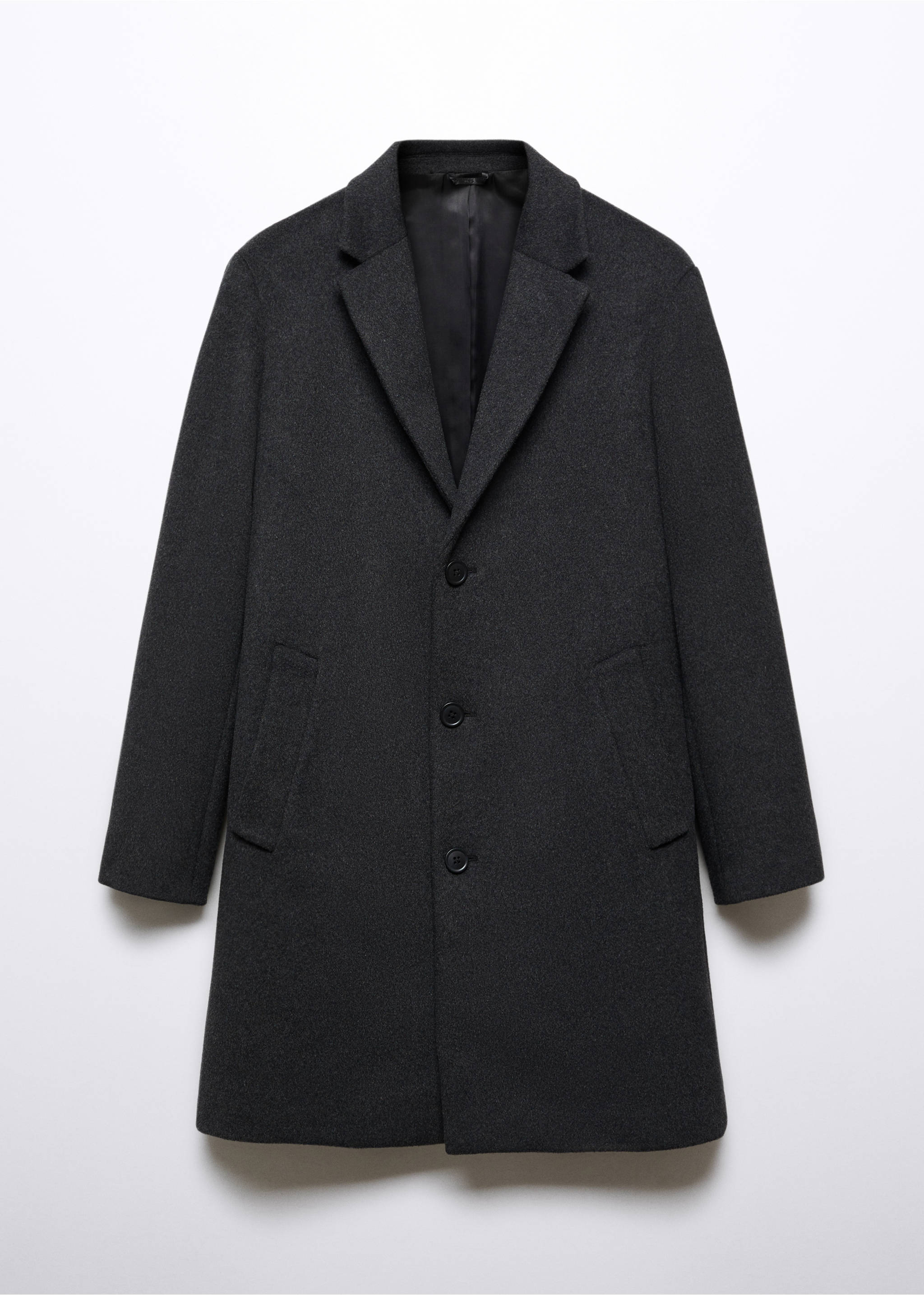 Recycled woollen coat - Article without model, Grey. Ref: 57077702-00.