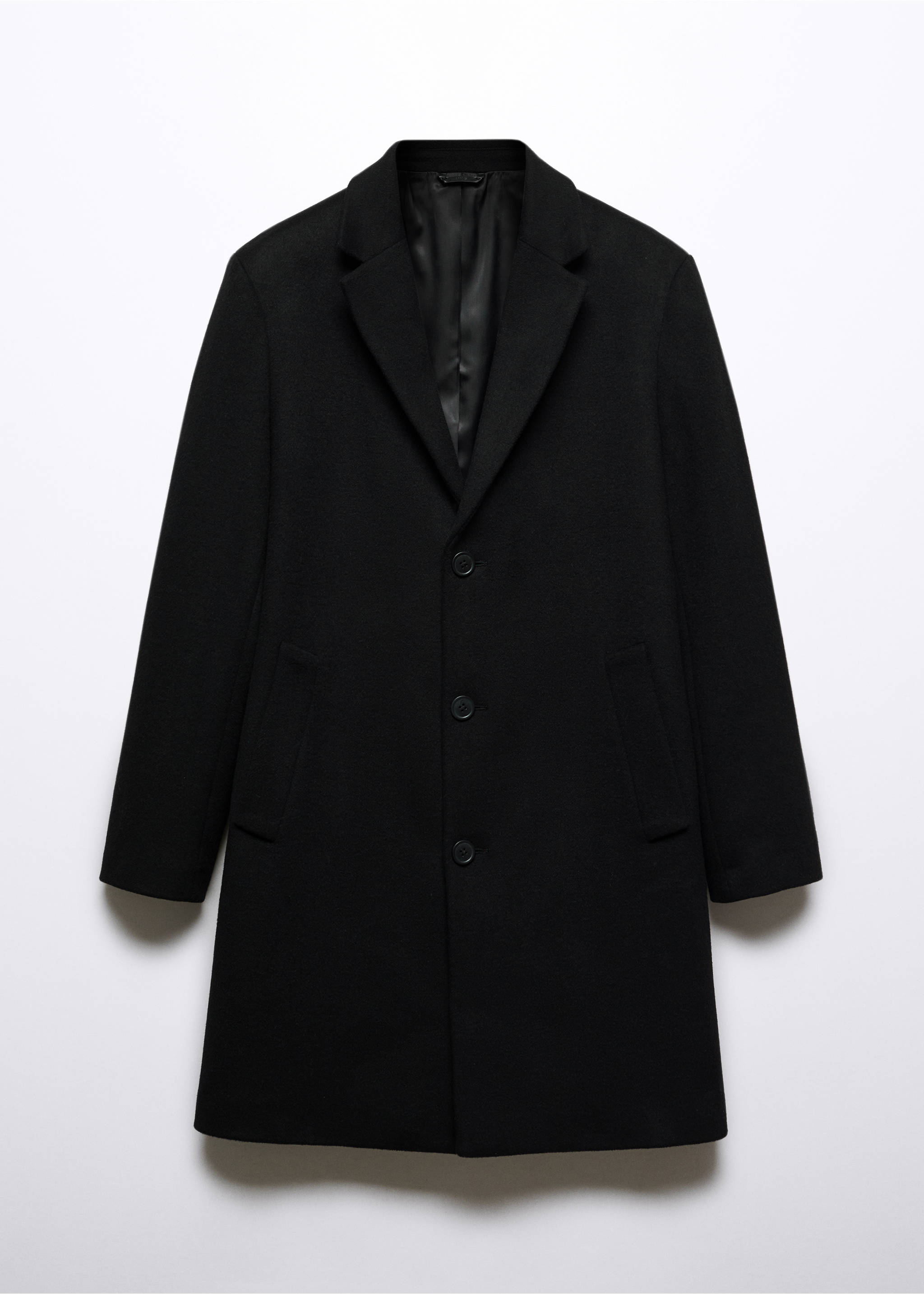 Recycled woollen coat - Article without model, Black. Ref: 57077702-00.