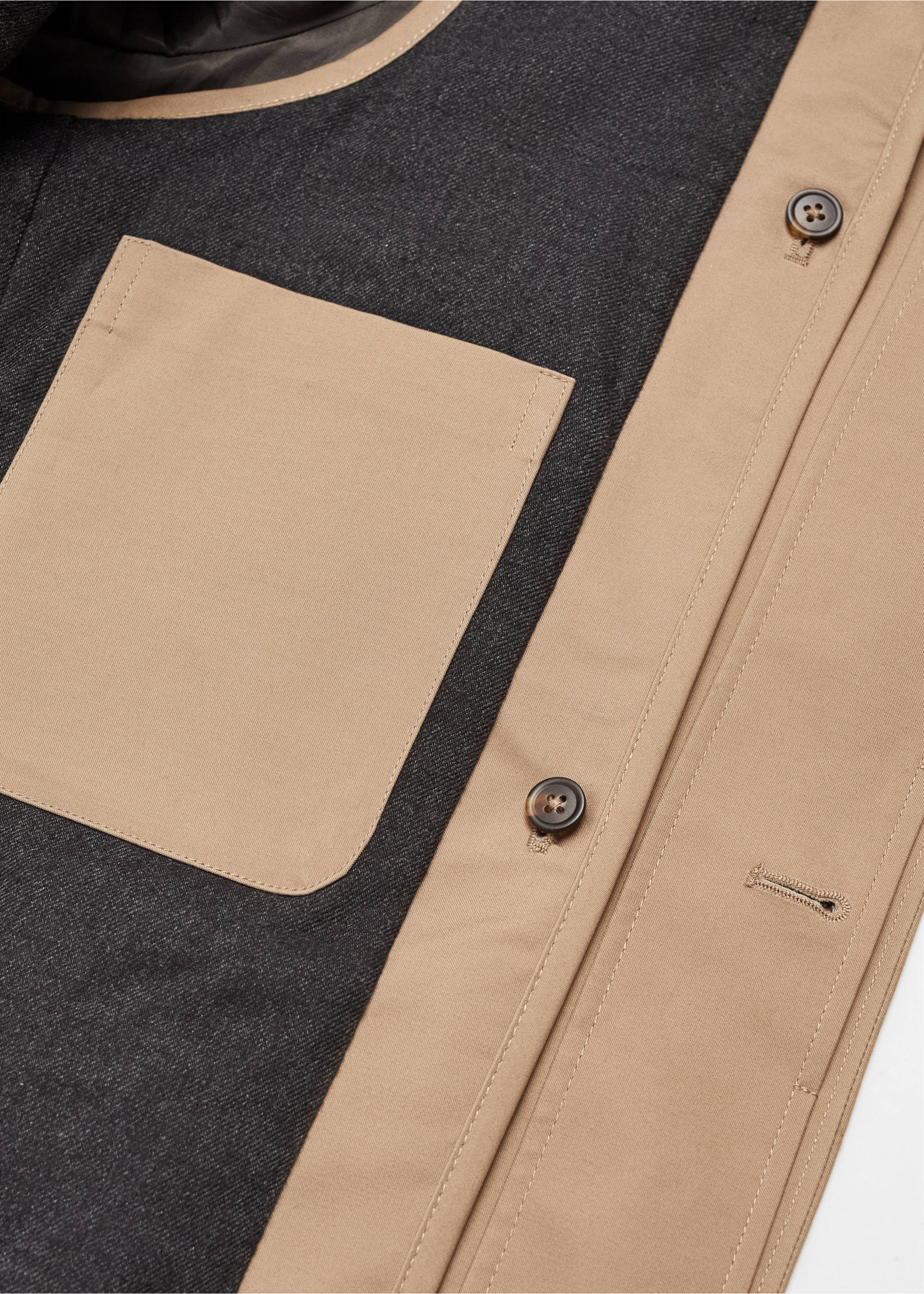 Water-repellent quilted trench coat - Details of the article 0, Medium Brown. Ref: 57077703-00.