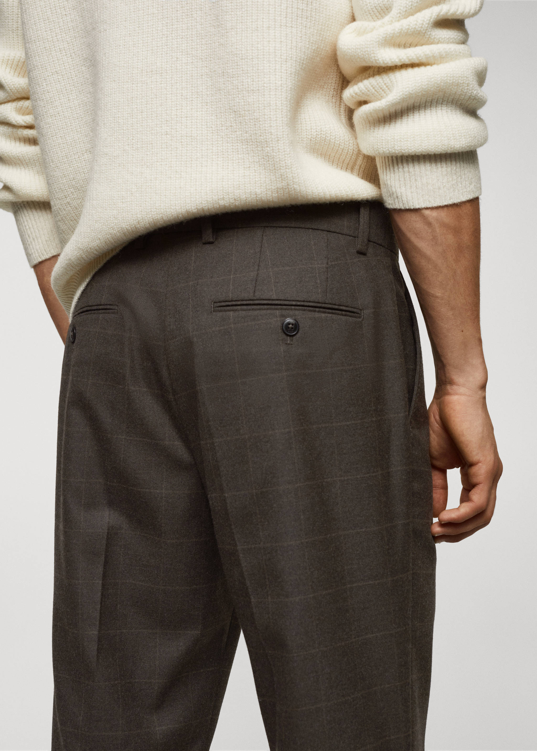 Slim-fit check-print pants - Details of the article 4