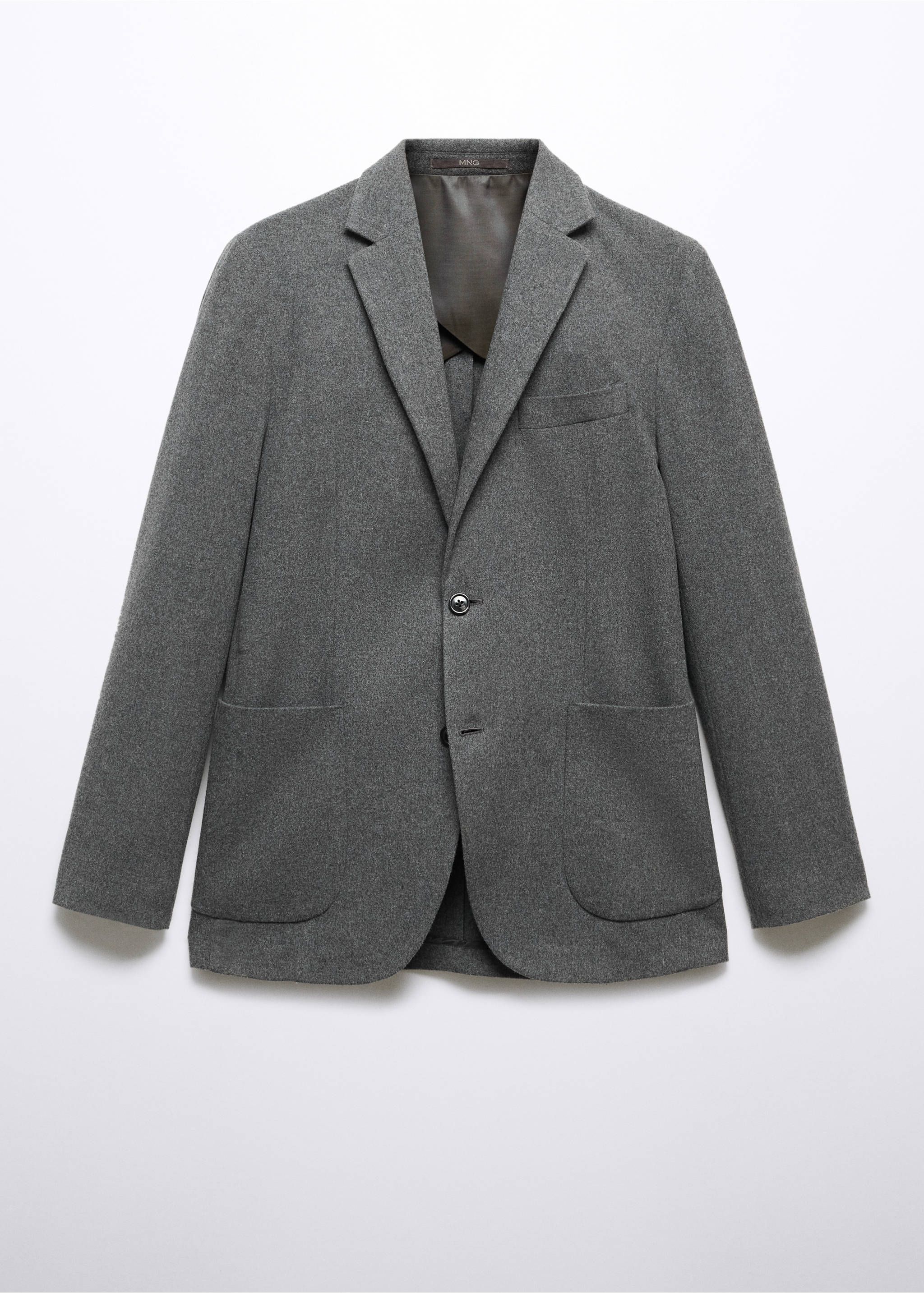 Slim fit flecked wool blazer - Article without model, Grey. Ref: 57077707-00.
