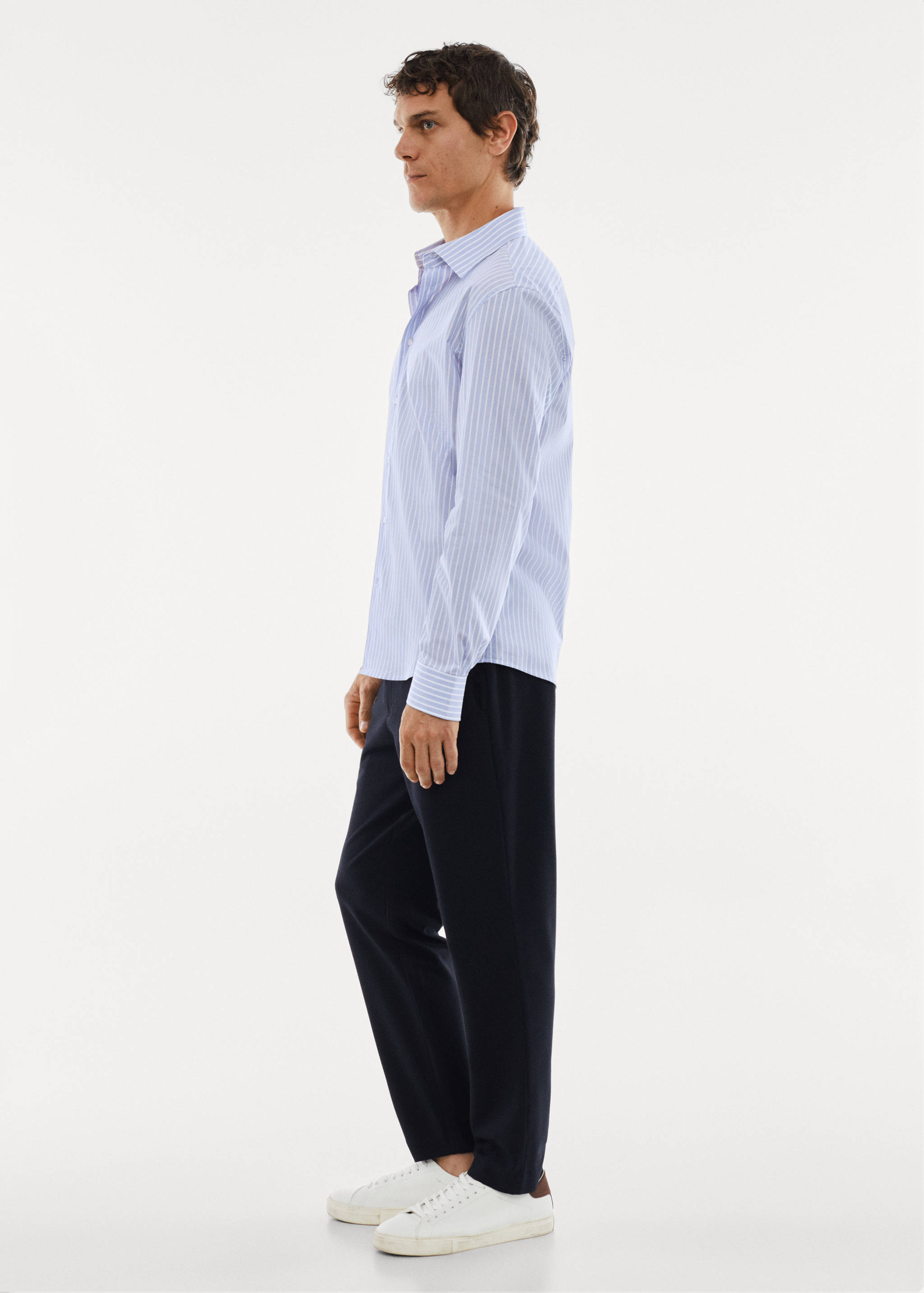 Stretch-fabric slim-fit striped shirt - Details of the article 2