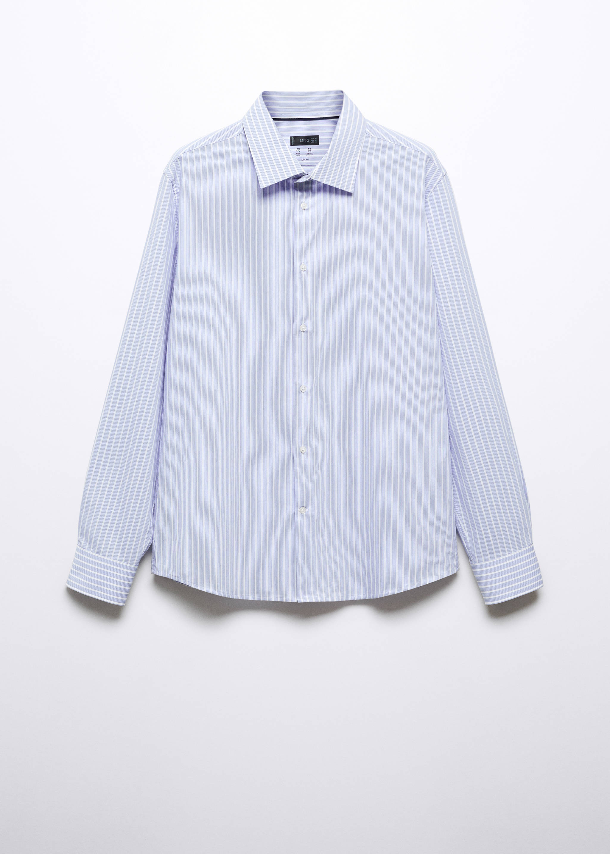 Stretch-fabric slim-fit striped shirt - Article without model