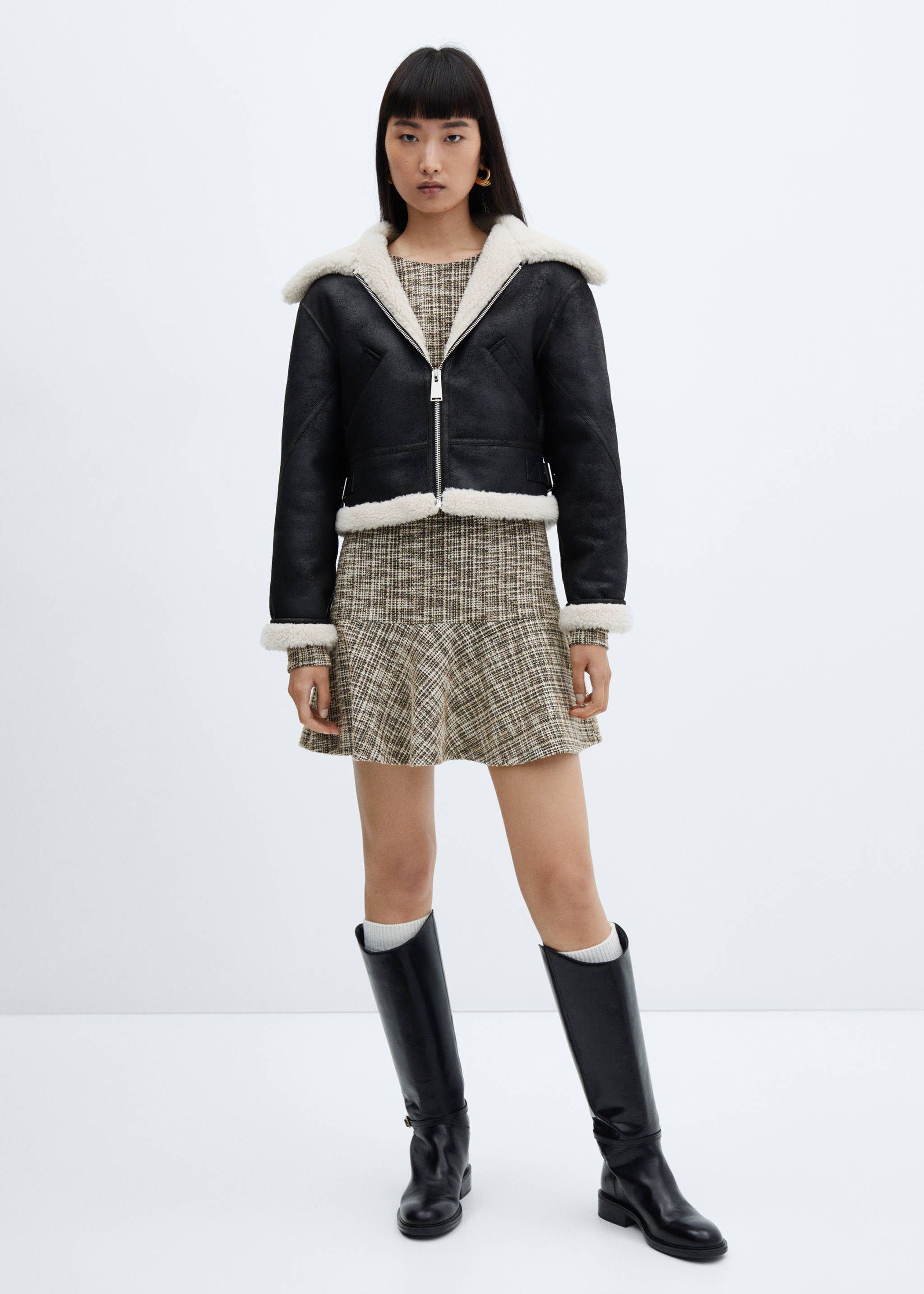 Marbled tweed dress - General plane