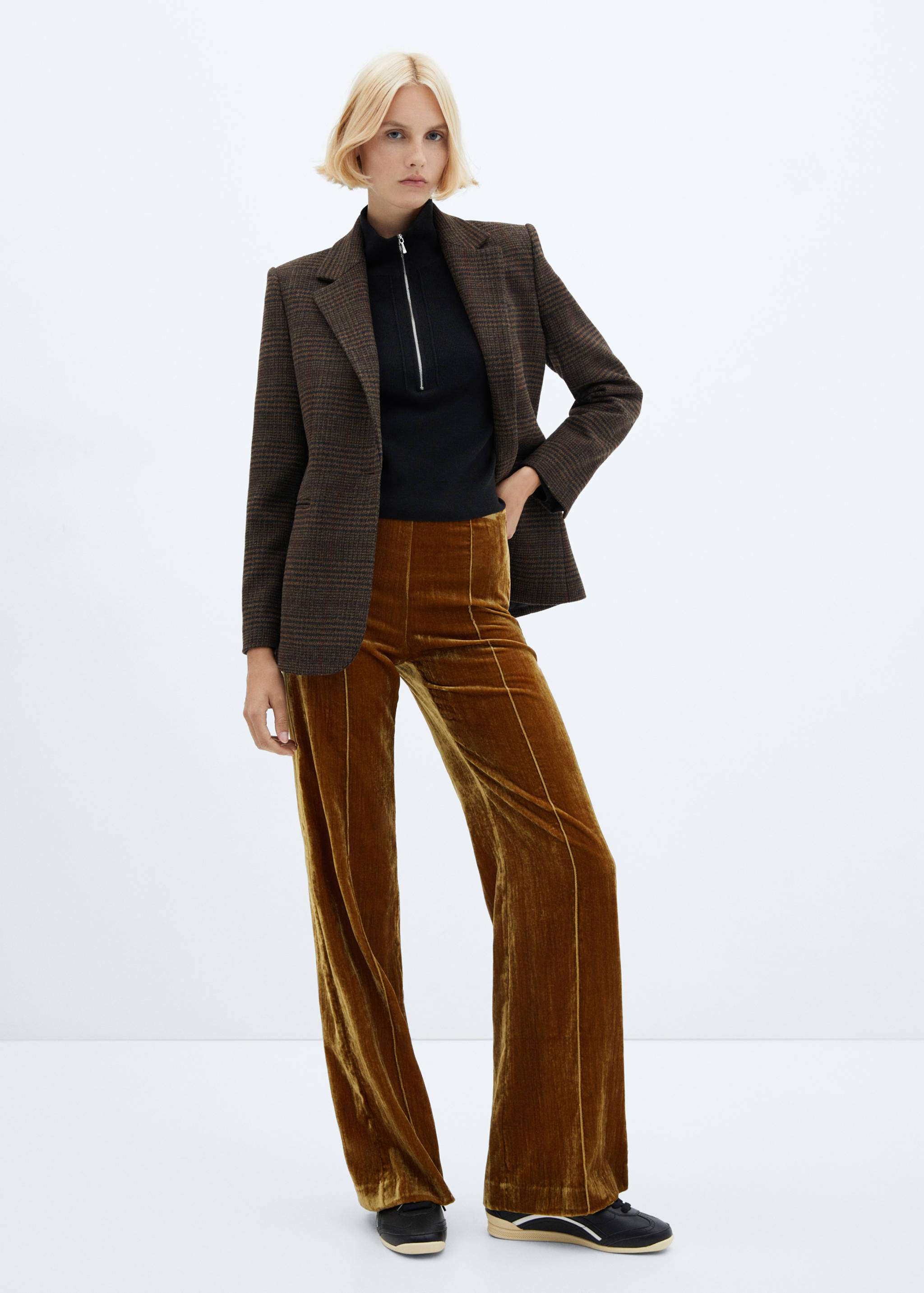 Velvet trousers with seam detail - General plane