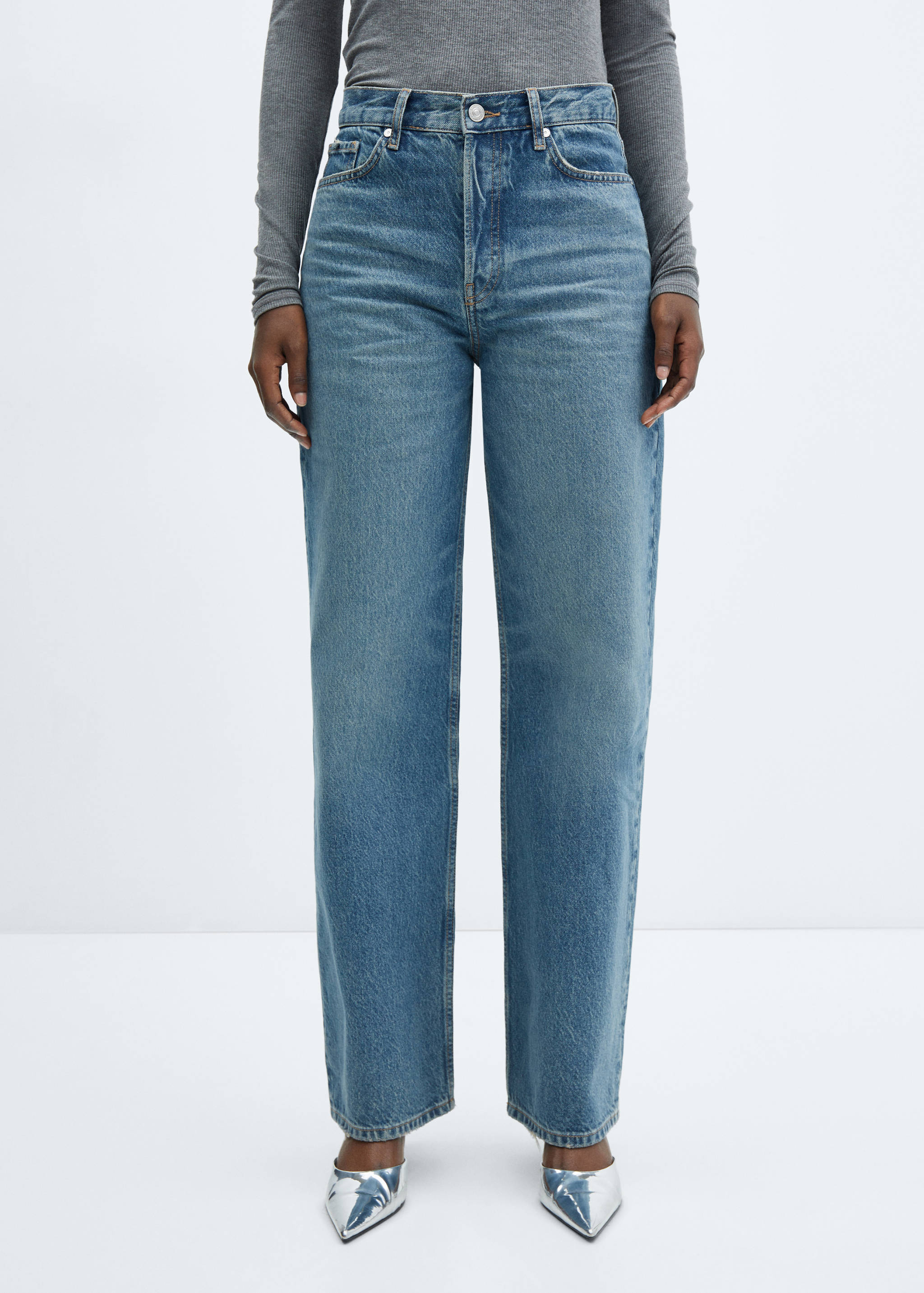 Mid-rise straight jeans - Medium plane