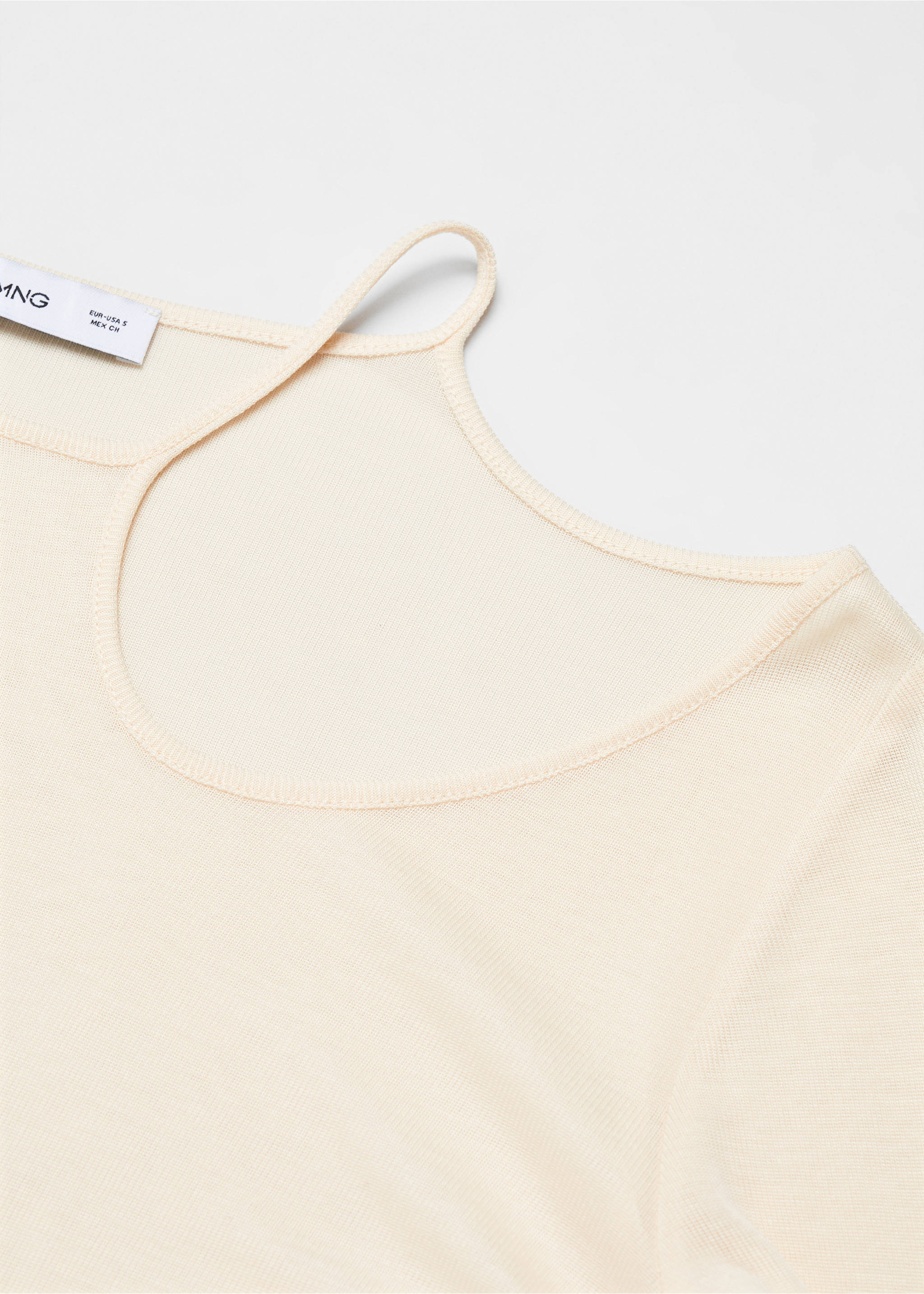 Off-the-shoulder lyocell t-shirt - Details of the article 8, Ecru. Ref: 57077753-00.