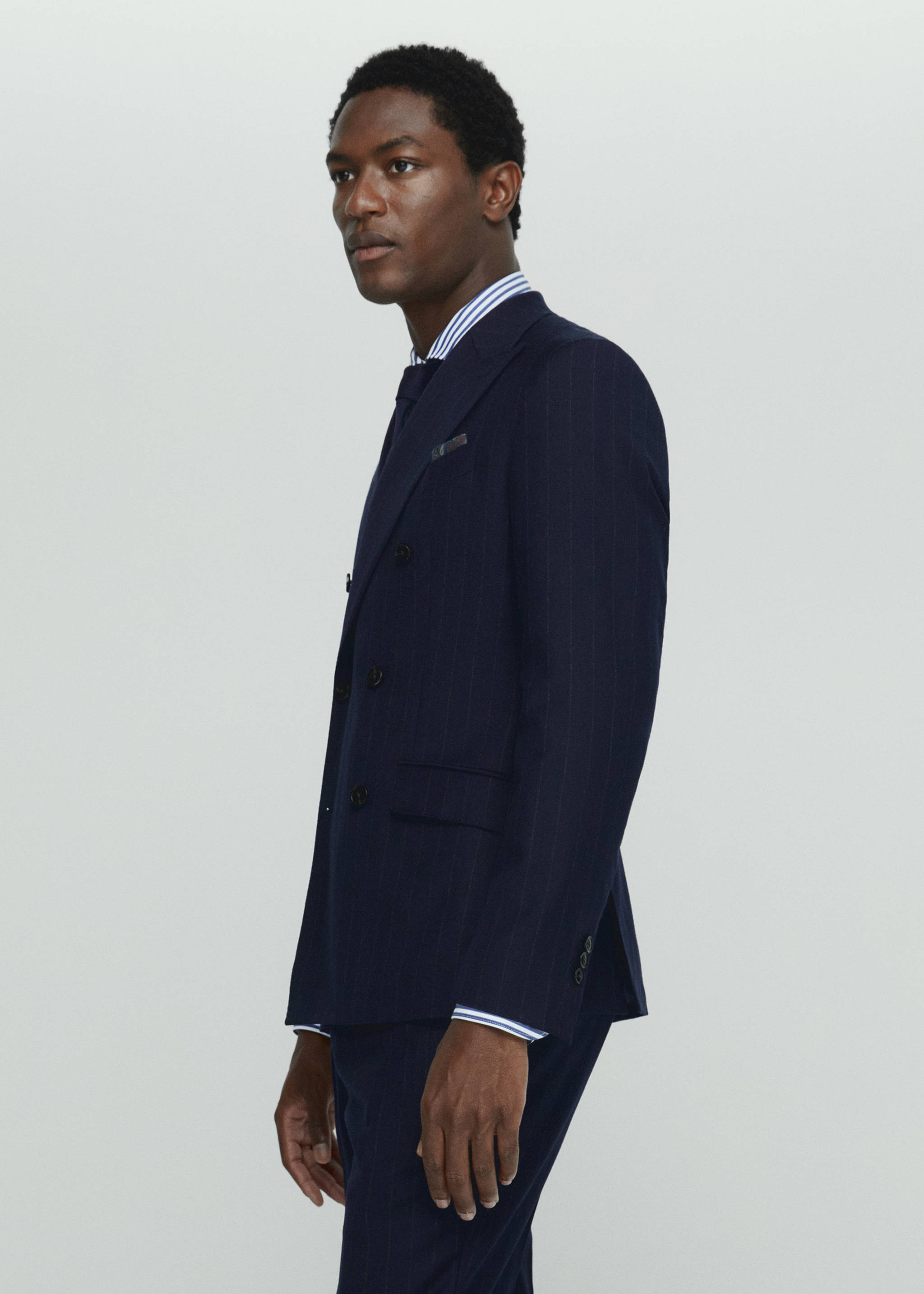 Virgin wool double-breasted suit jacket - Details of the article 2