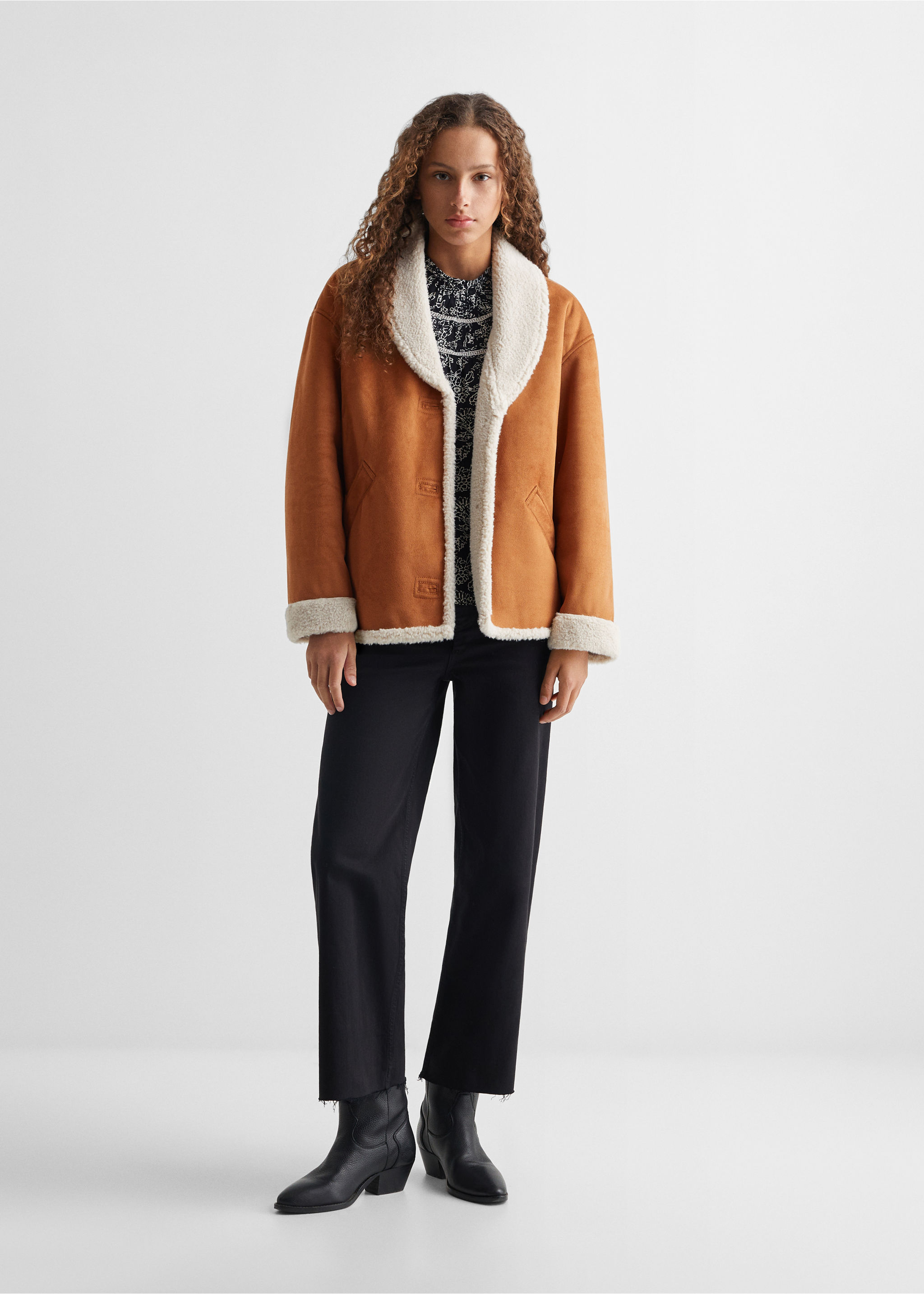 Jacket with shearling-effect lining - General plane
