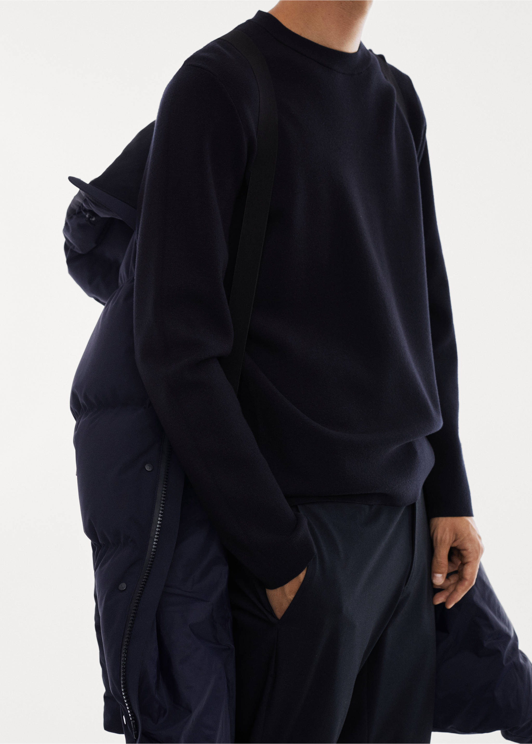 Water-repellent down anorak - Details of the article 4, Navy. Ref: 57078263-00.