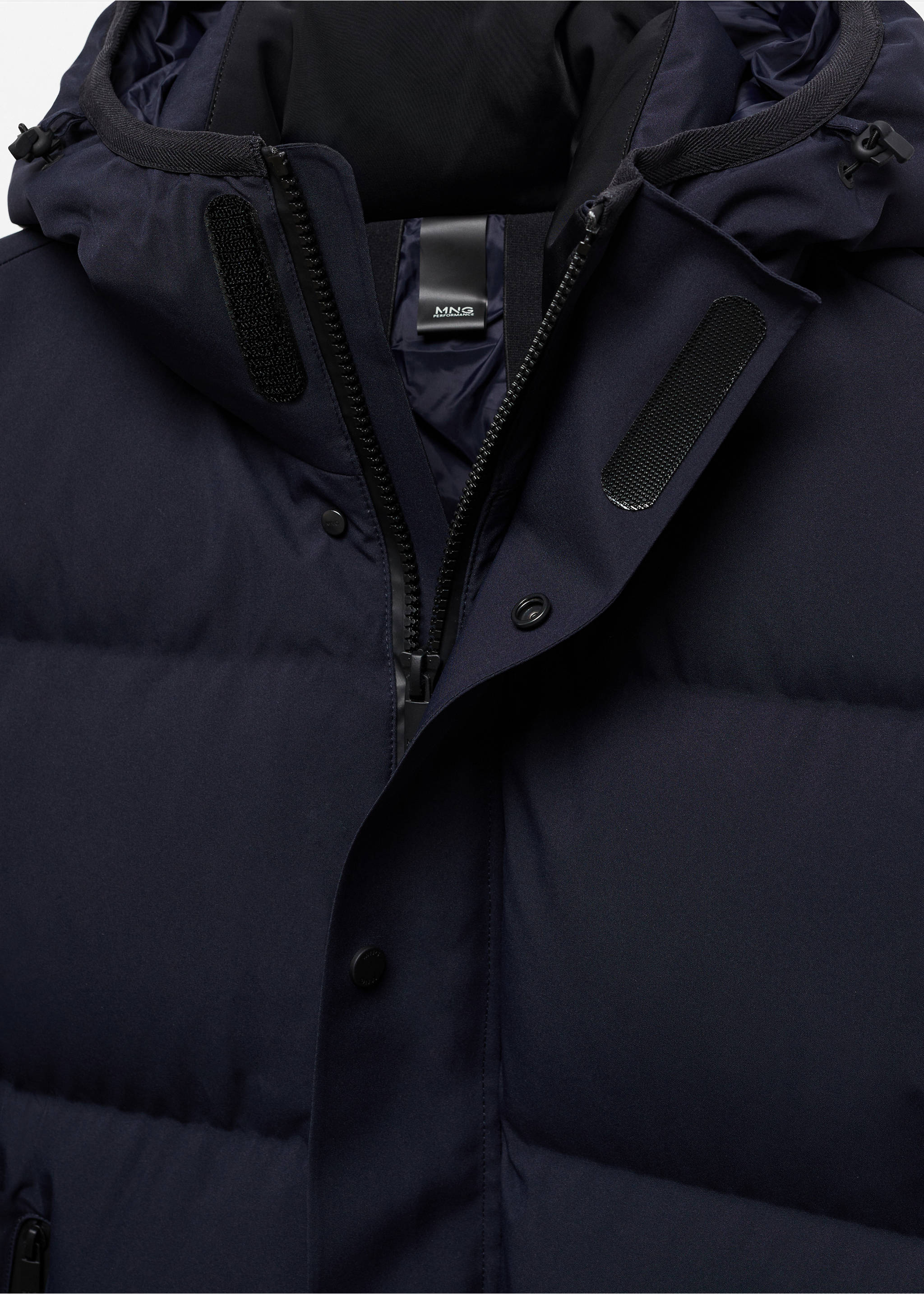 Water-repellent down anorak - Details of the article 8, Navy. Ref: 57078263-00.