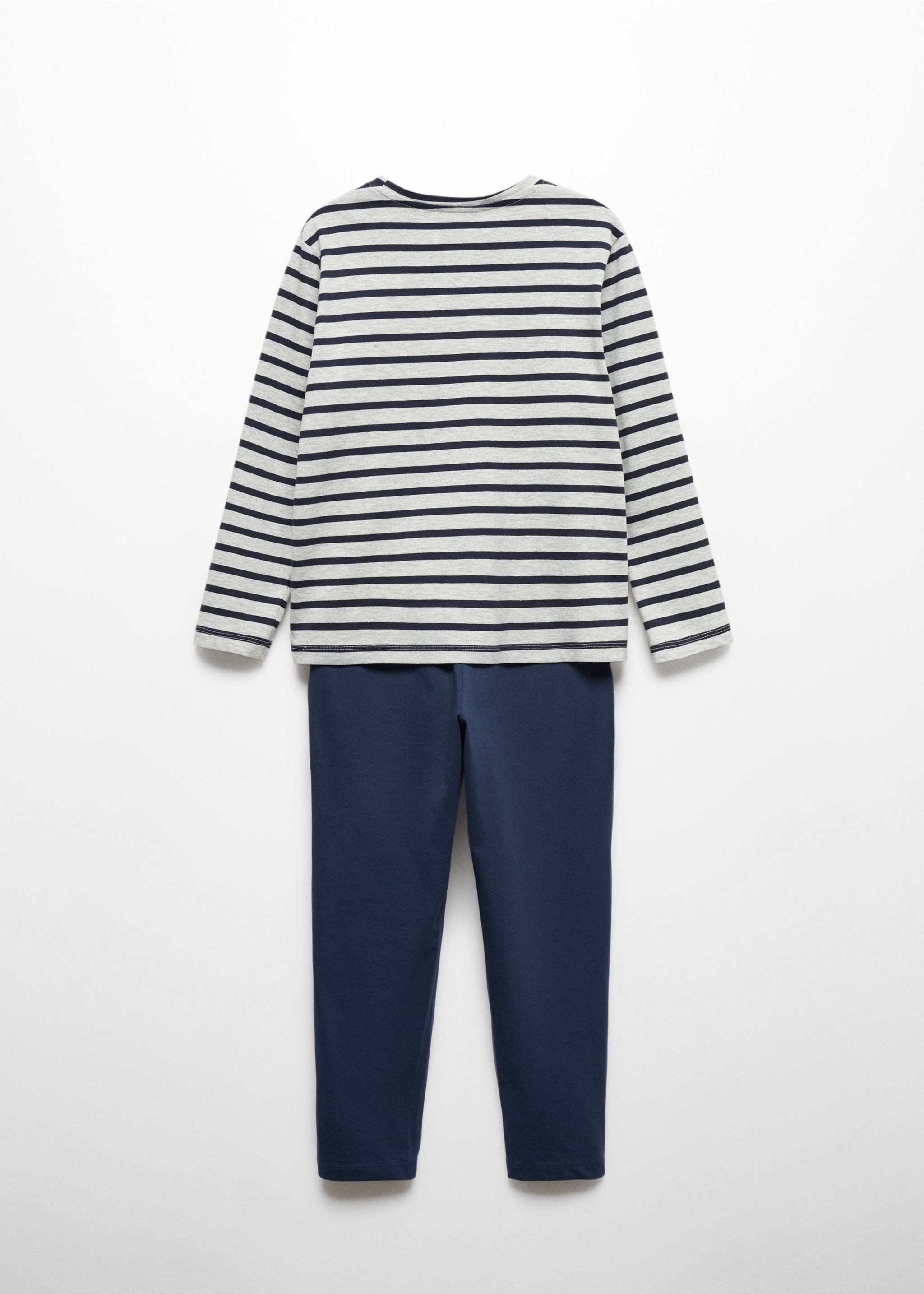 Pijama llarg cotó ratlles - Revers de l'article
