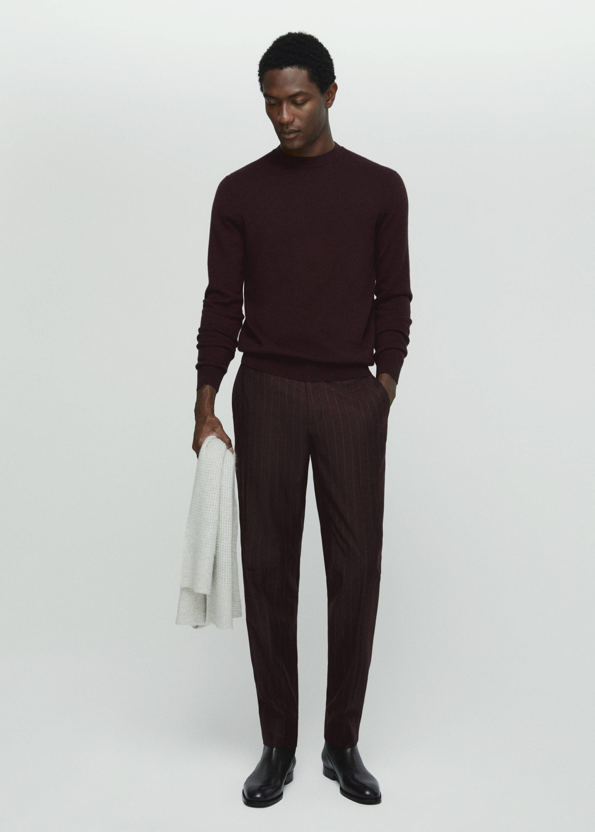 100% virgin wool pinstripe trousers - General plane