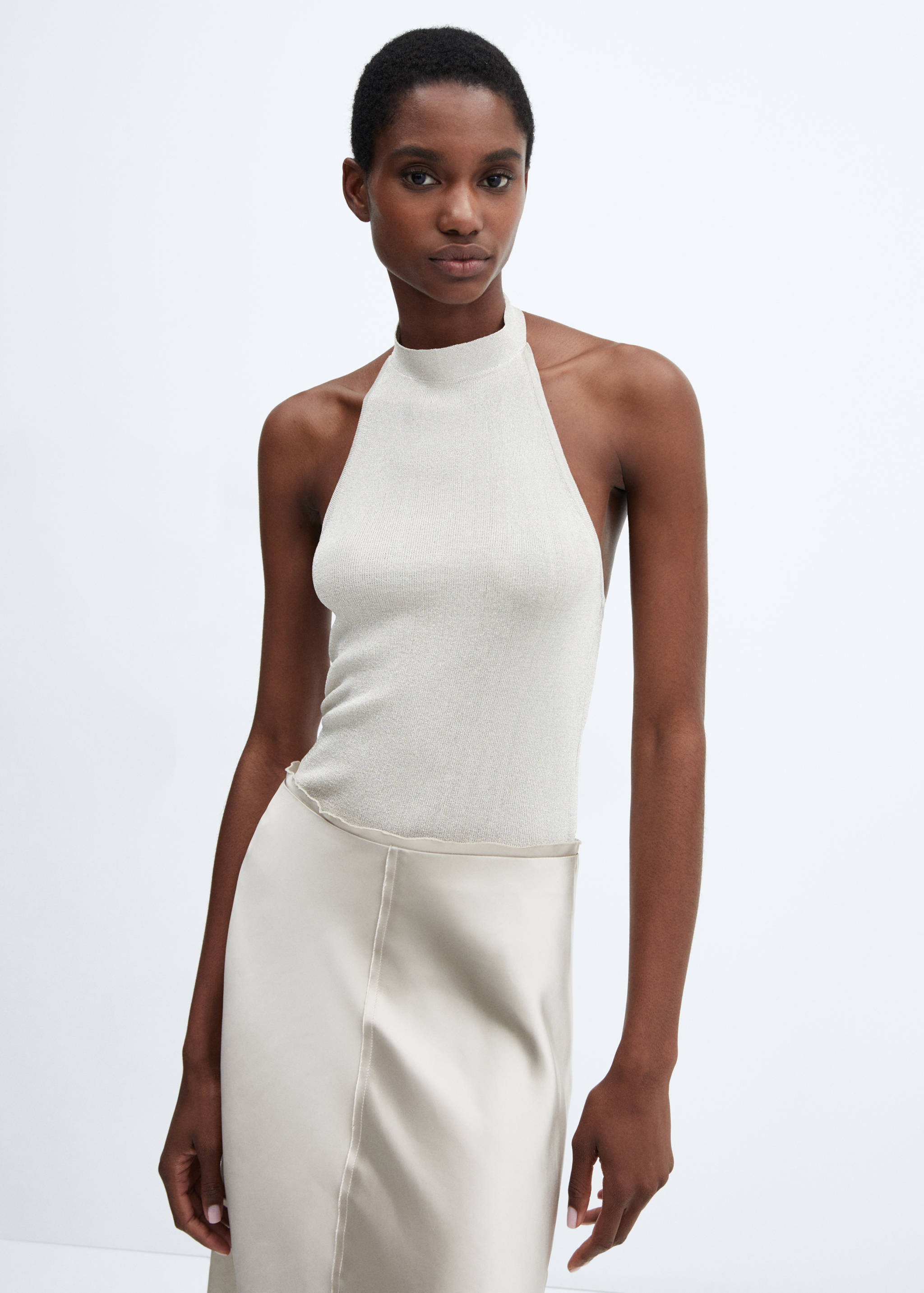 Top cuello halter lúrex - Plano medio