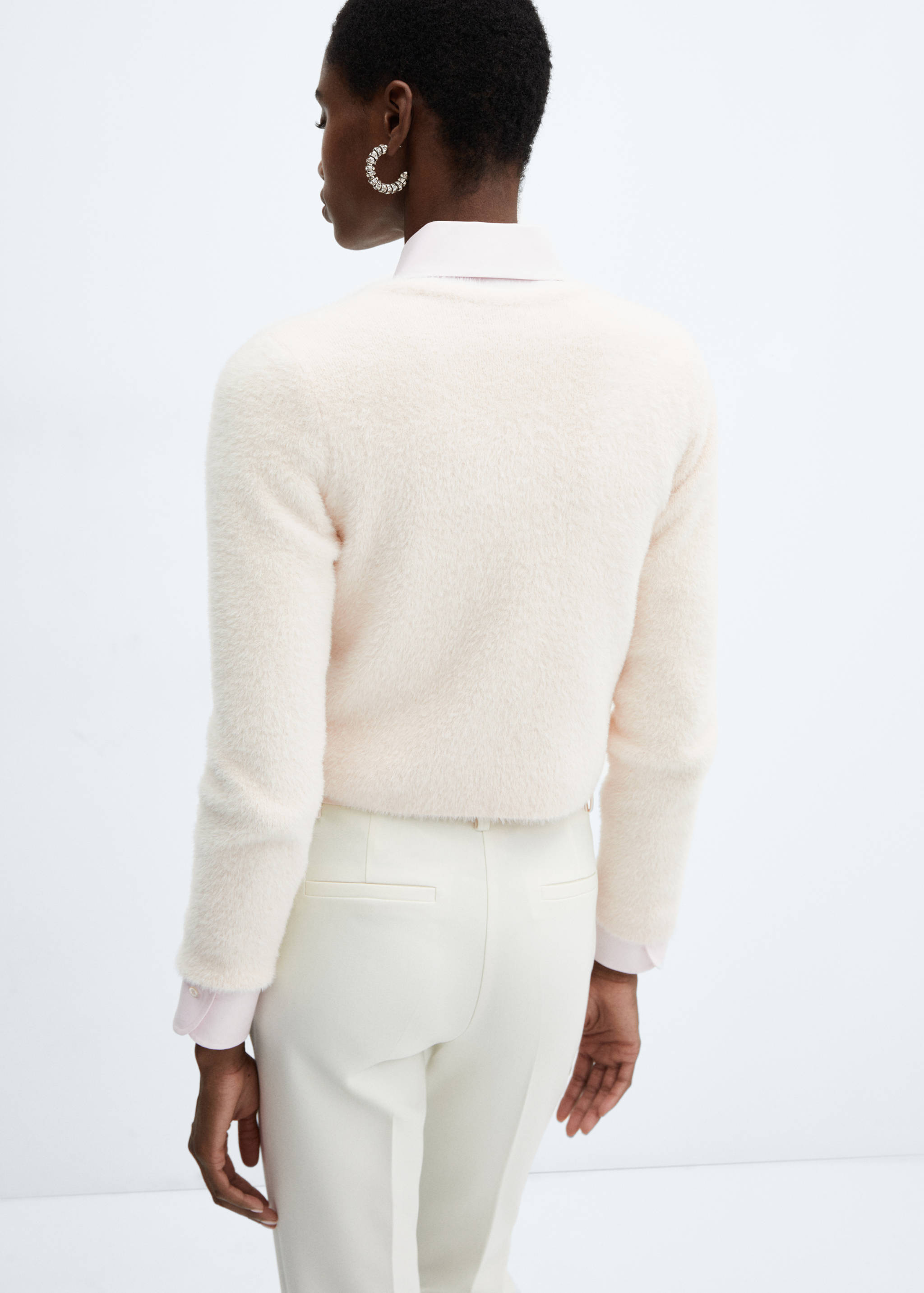 Strickcardigan mit Fell-Effekt - Rückseite des Artikels