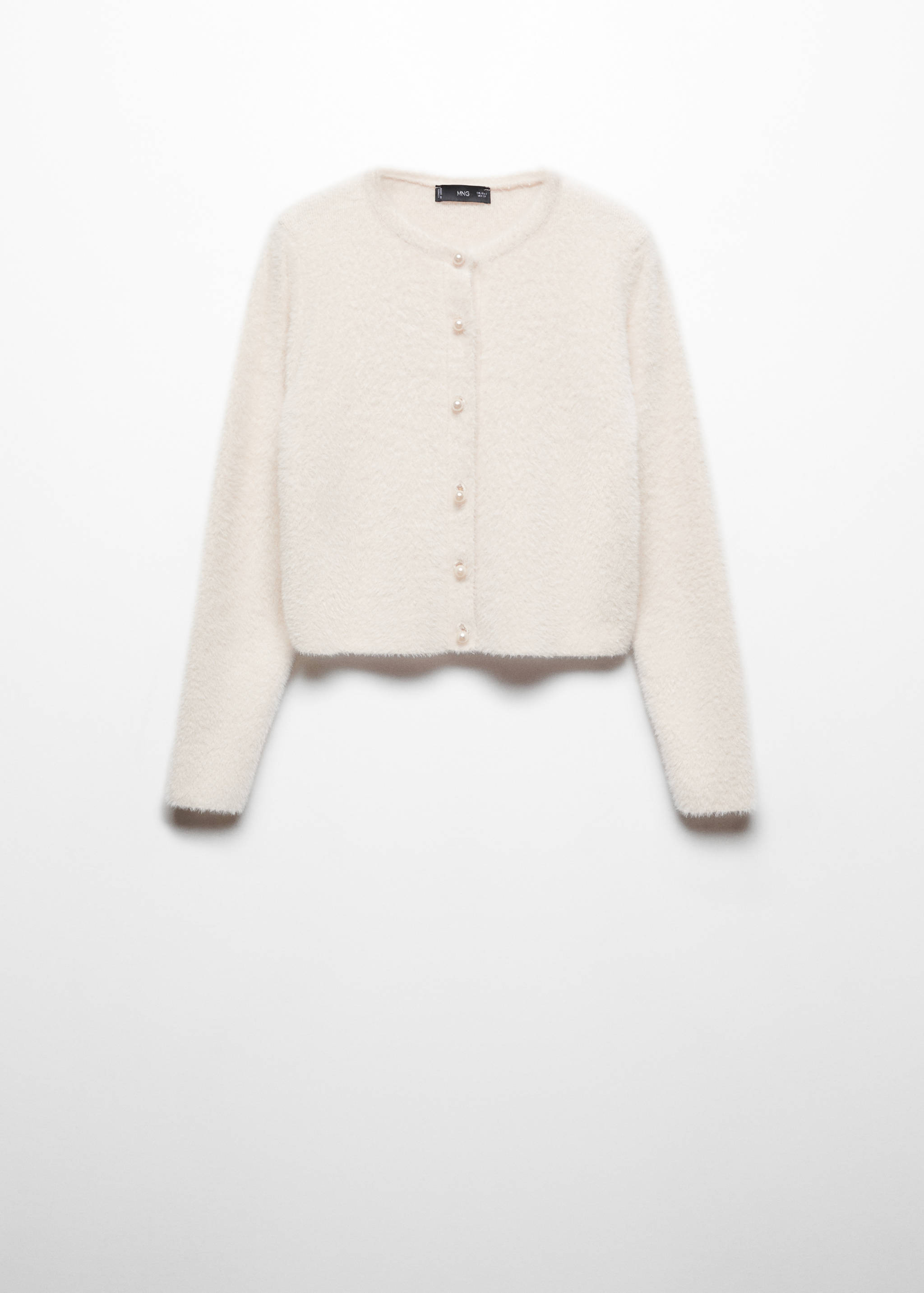 Faux-fur knitted cardigan - Article without model