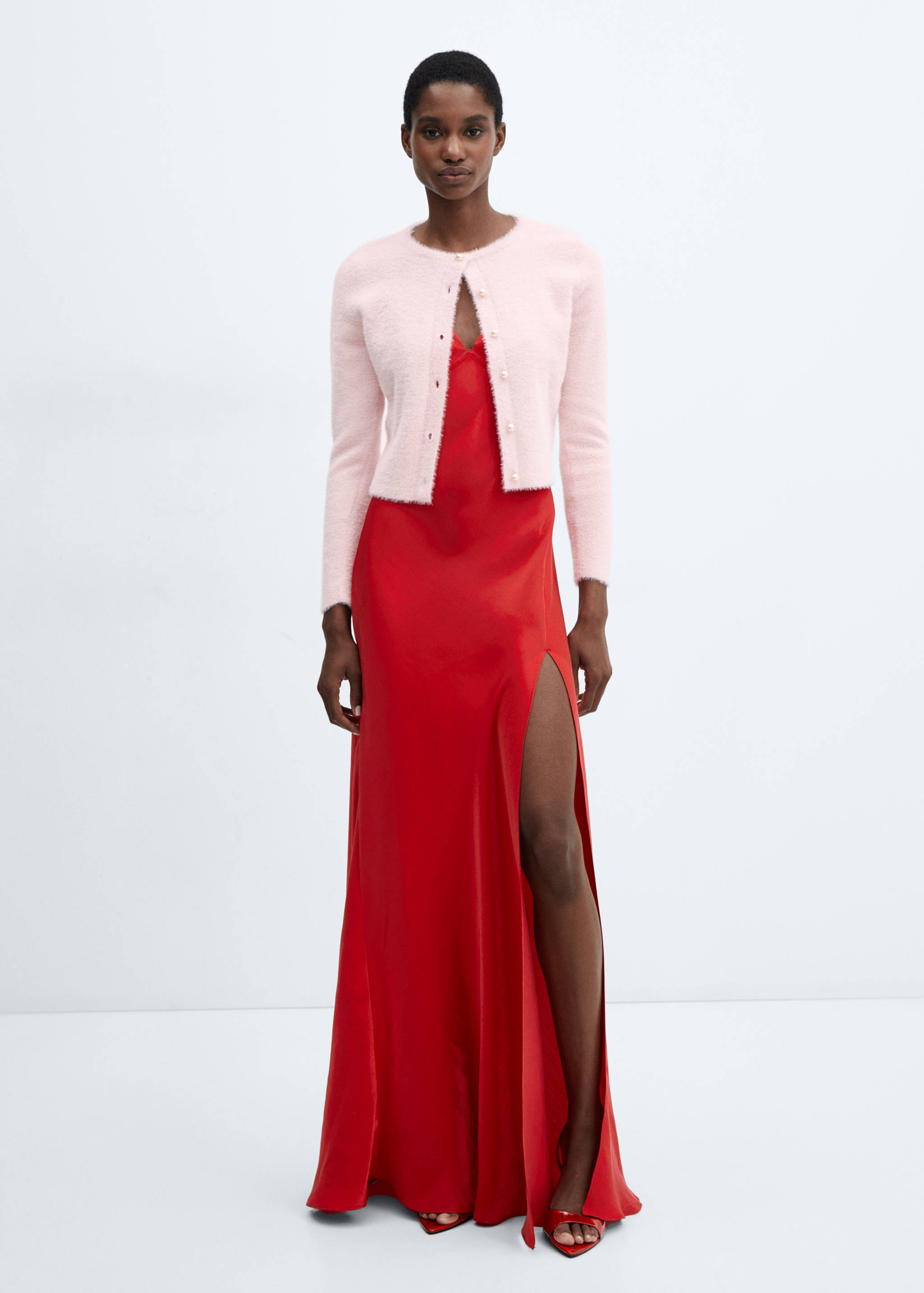 Strickcardigan mit Fell-Effekt - Allgemeine Ansicht