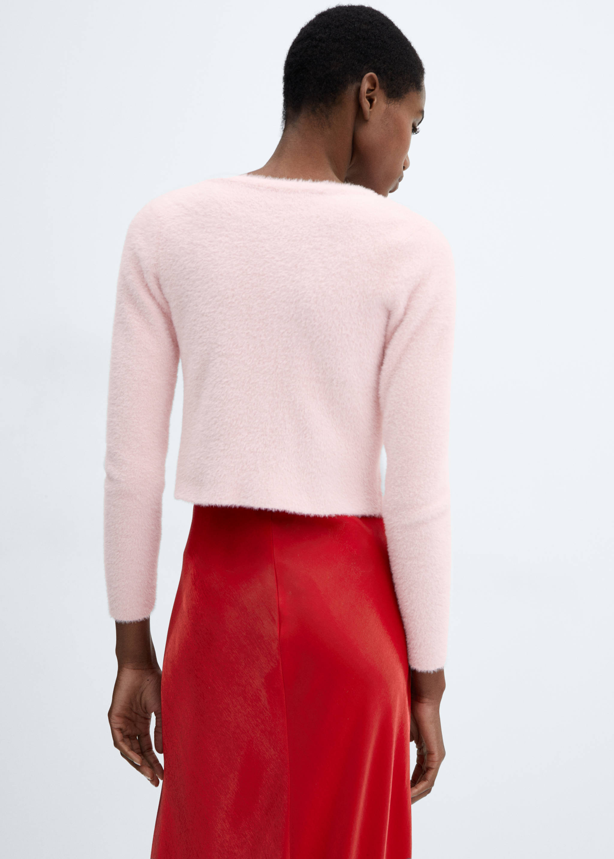 Strickcardigan mit Fell-Effekt - Rückseite des Artikels