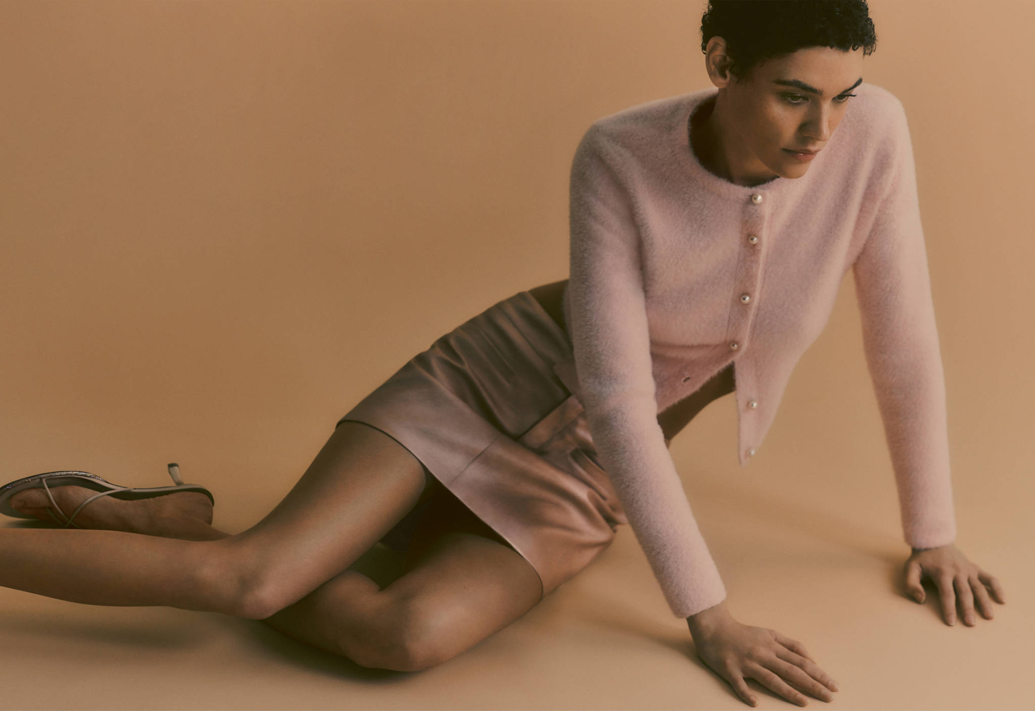 Faux-fur knitted cardigan - Panoramic plane