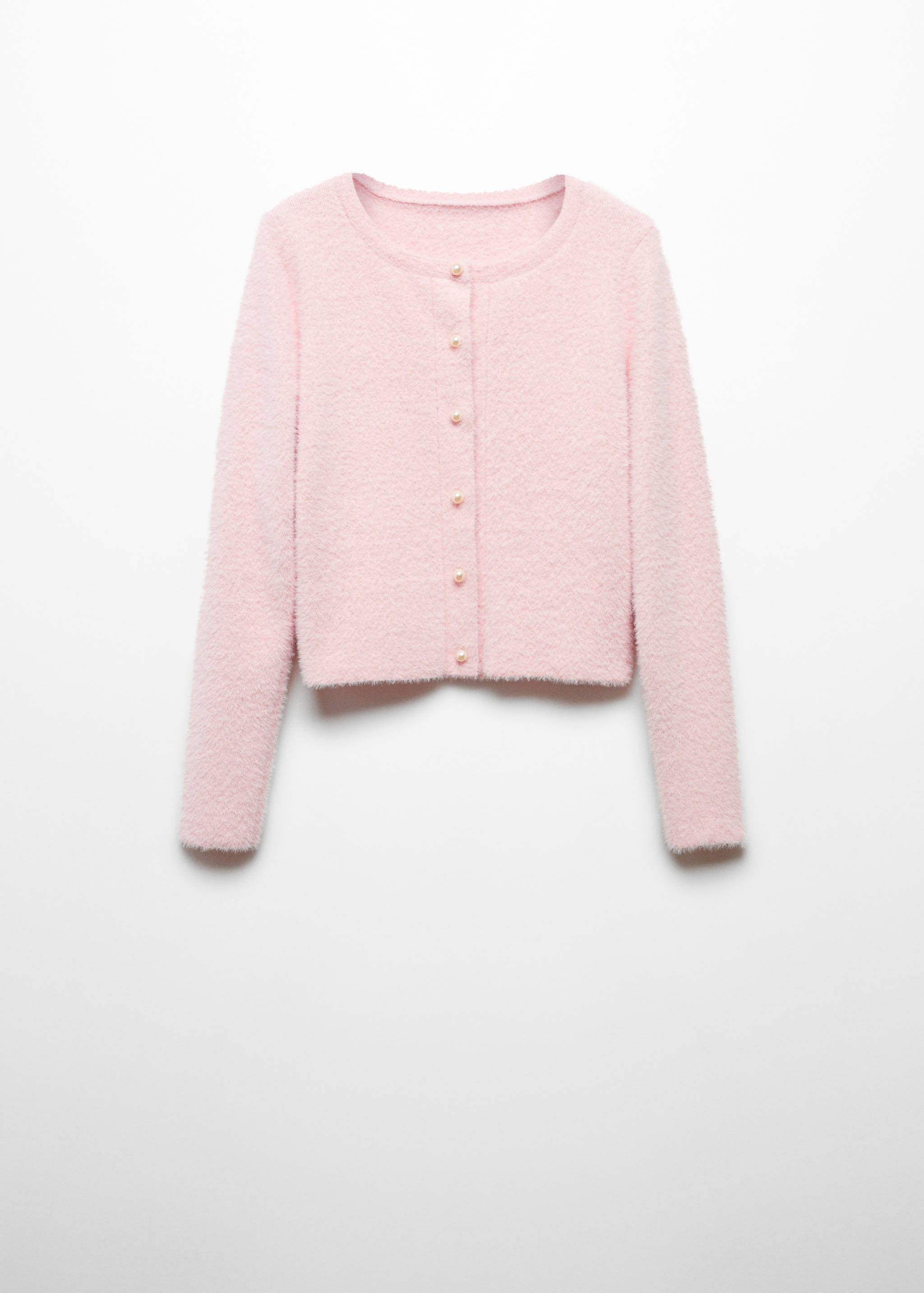 Faux-fur knitted cardigan - Article without model