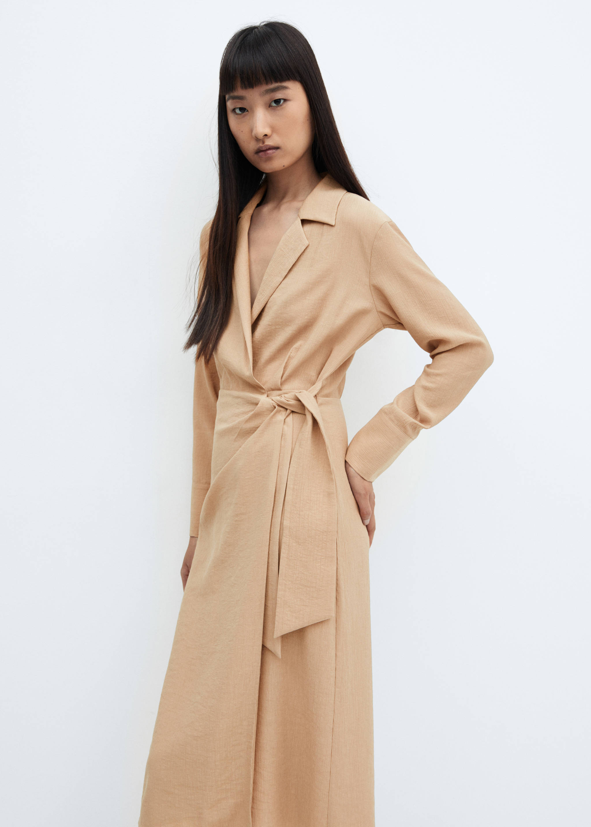 Knot detail shirt dress - Medium plane