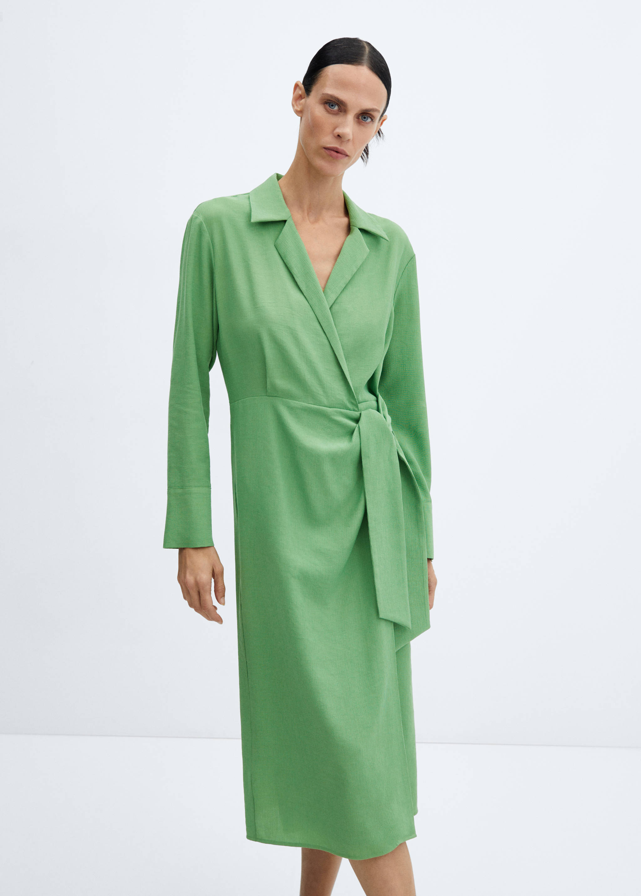 Knot detail shirt dress - Medium plane