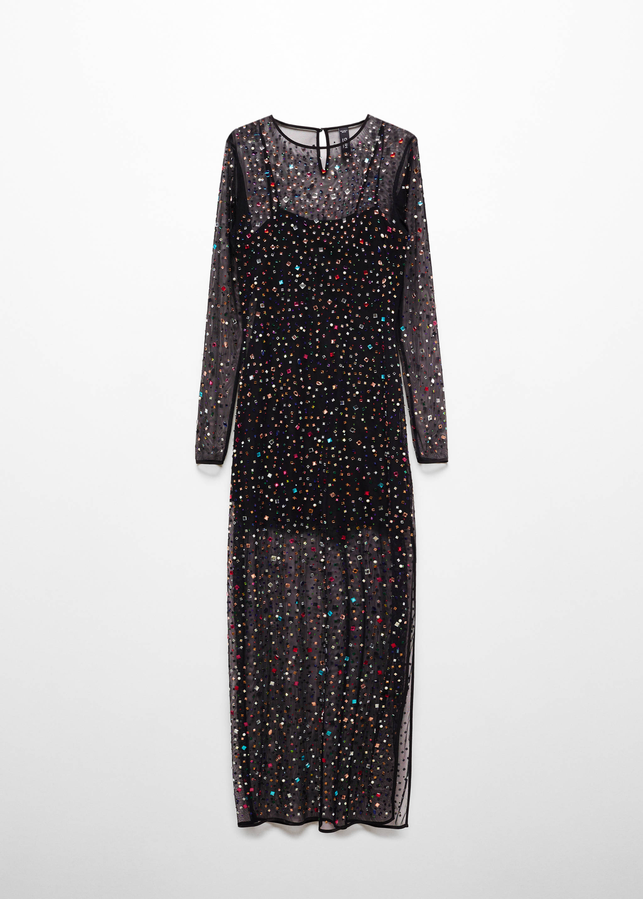 Semi-transparent dress with rhinestones - Article without model