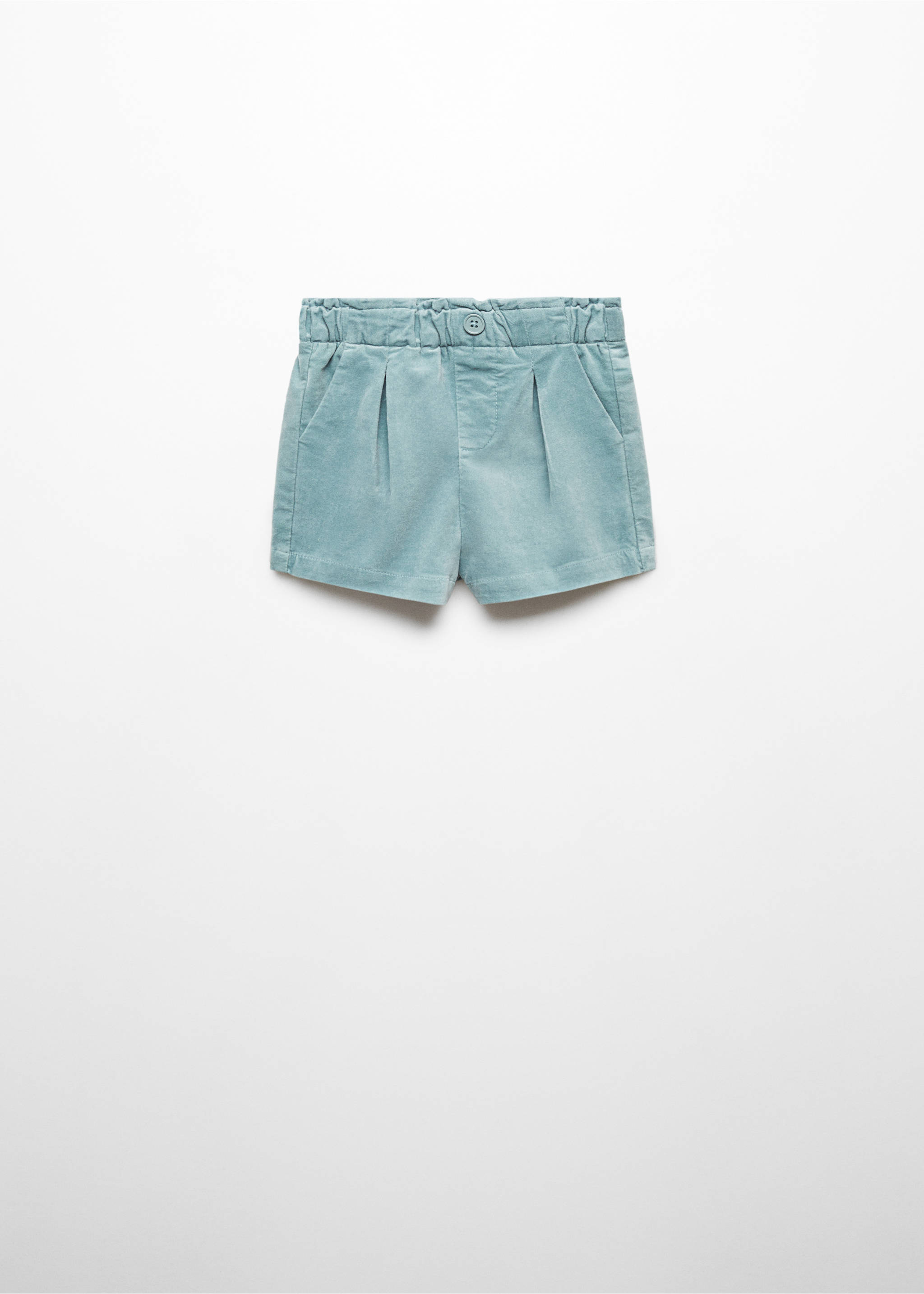 Velvet short - Article without model, Pastel Green. Ref: 57079097-00.