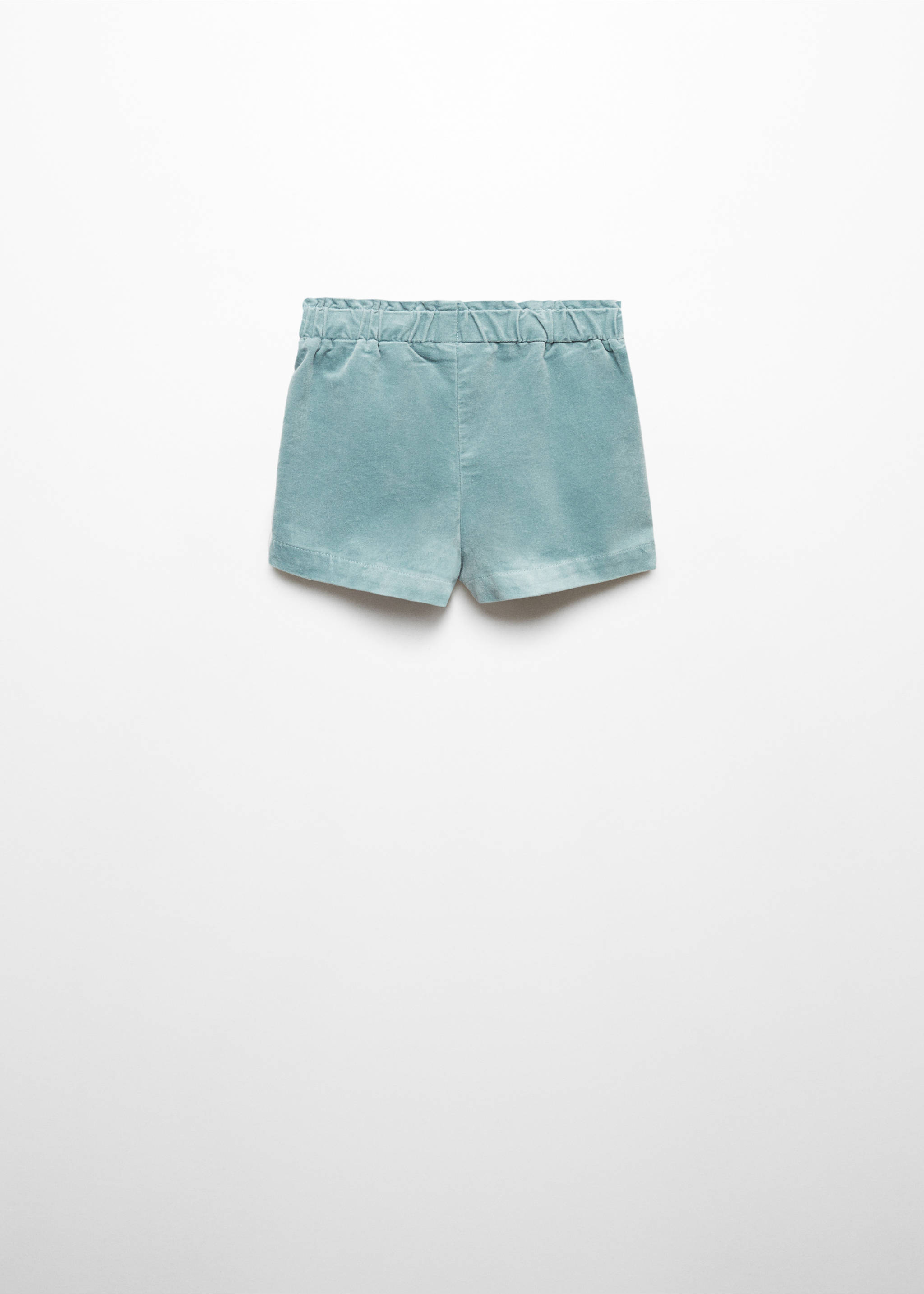 Velvet short - Reverse of the article, Pastel Green. Ref: 57079097-00.