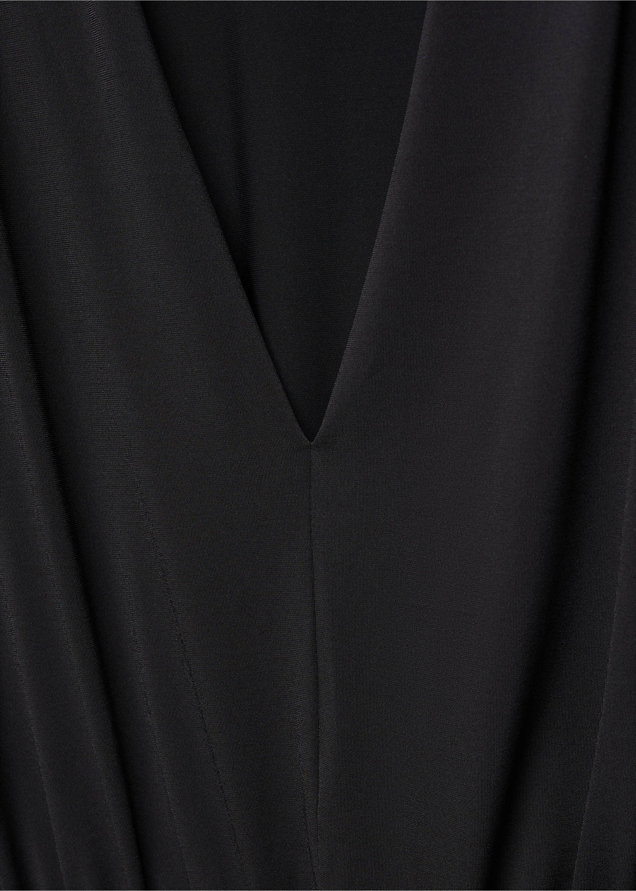 V-neck bodysuit - Details of the article 8, Black. Ref: 57079102-00.