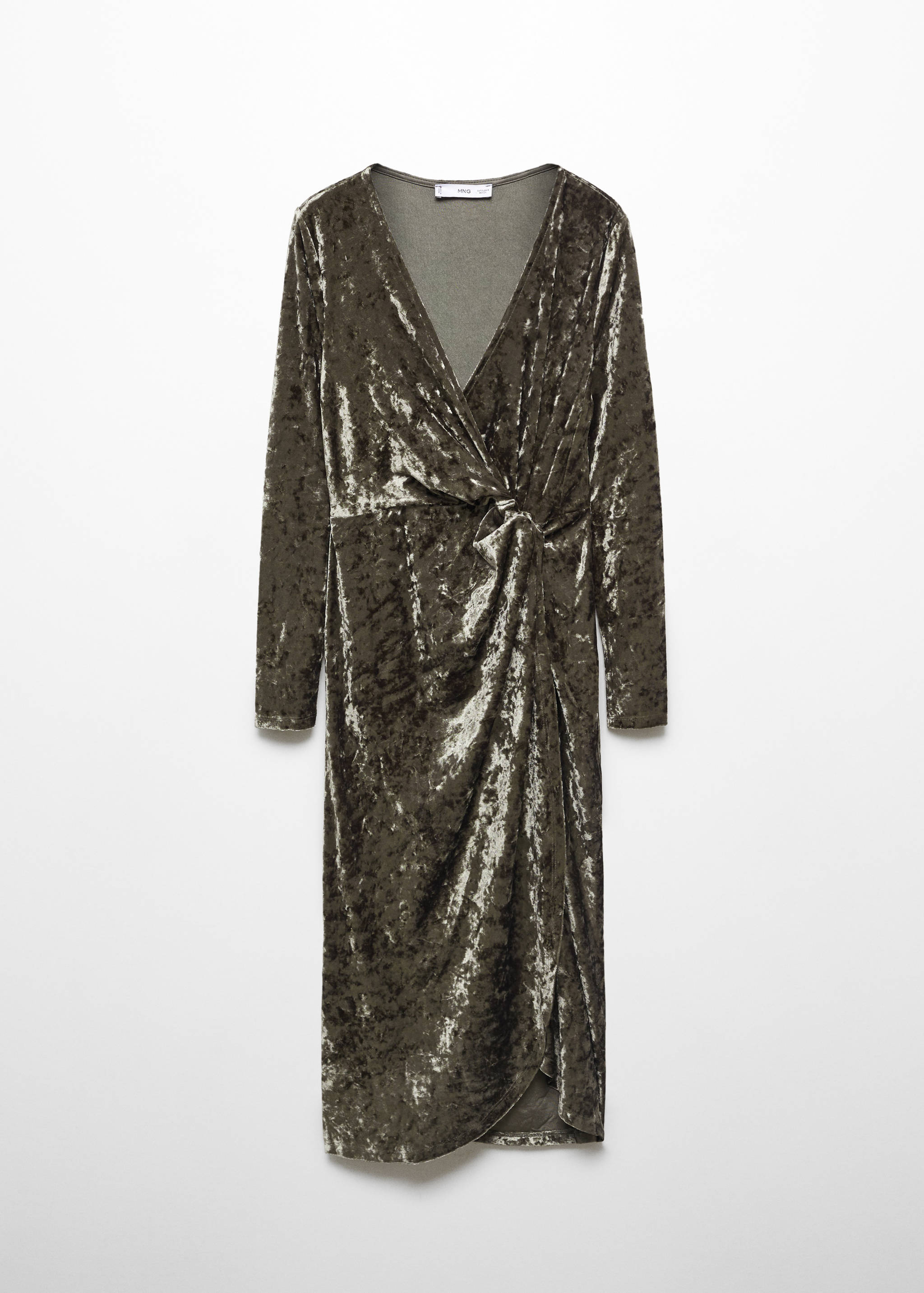 Sukienka z aksamitu z węzłem - Artykuł bez modela/modelki