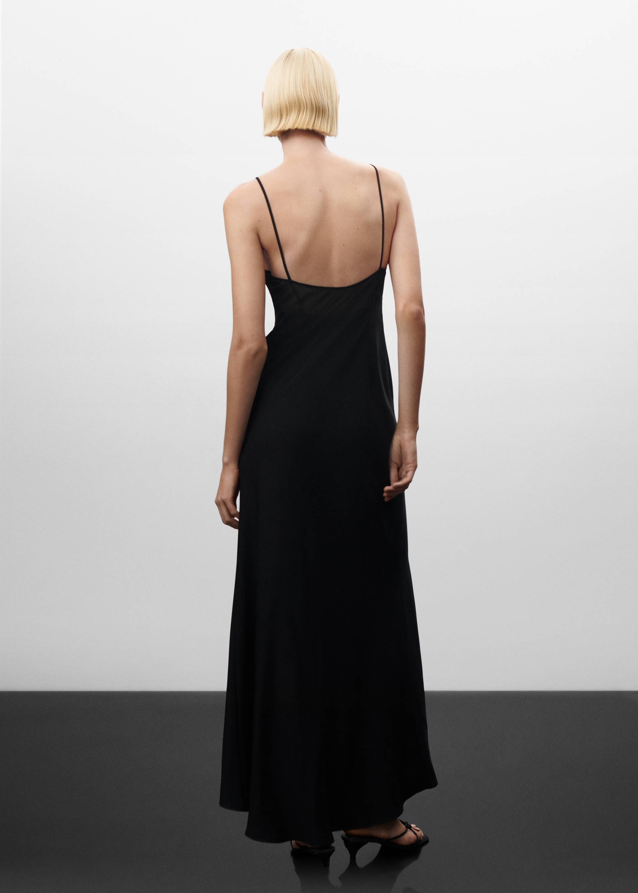 Vestido volante panel semitransparente - Reverso del artículo