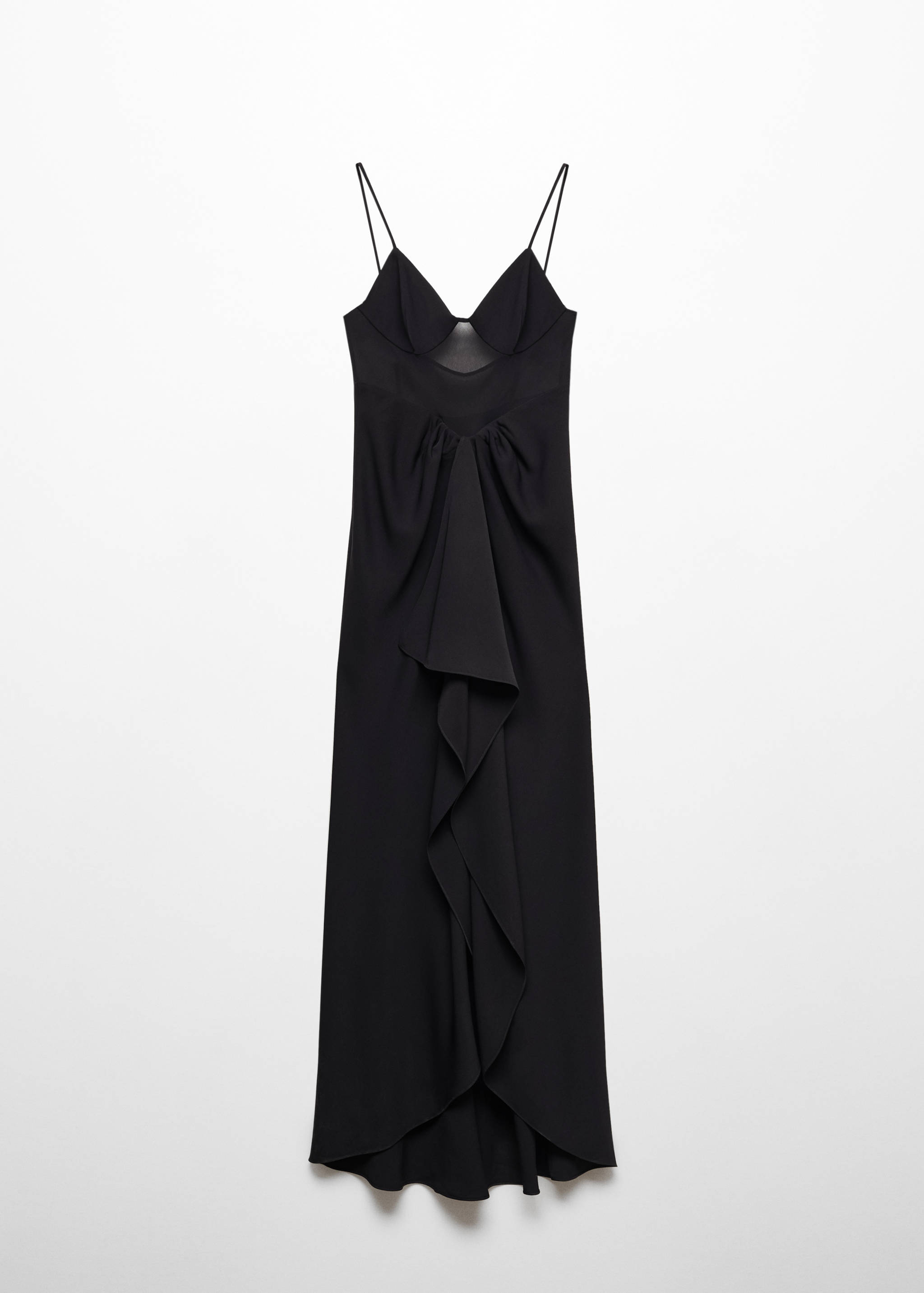 Vestido volante panel semitransparente - Artículo sin modelo