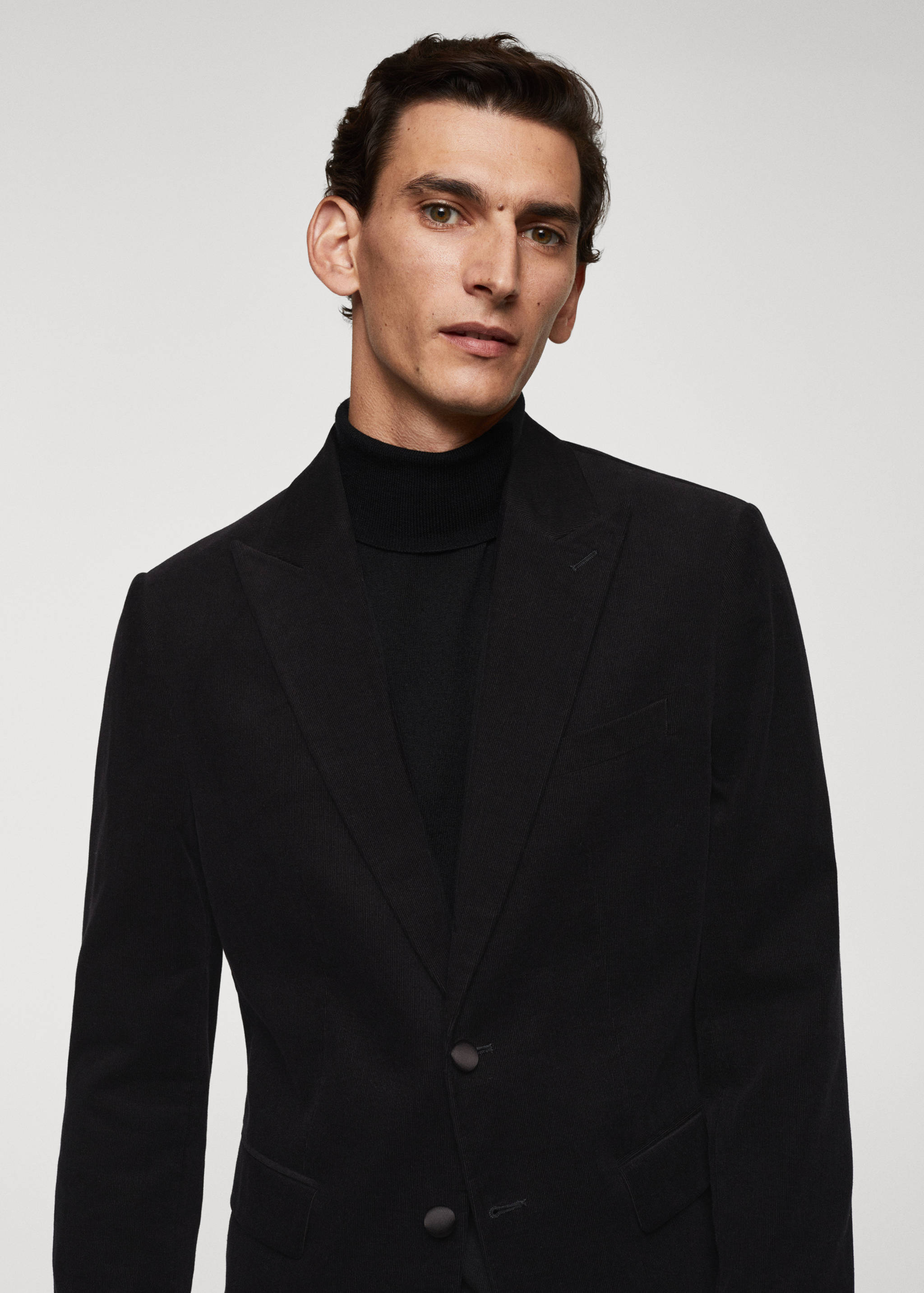 Slim fit corduroy blazer - Details of the article 1