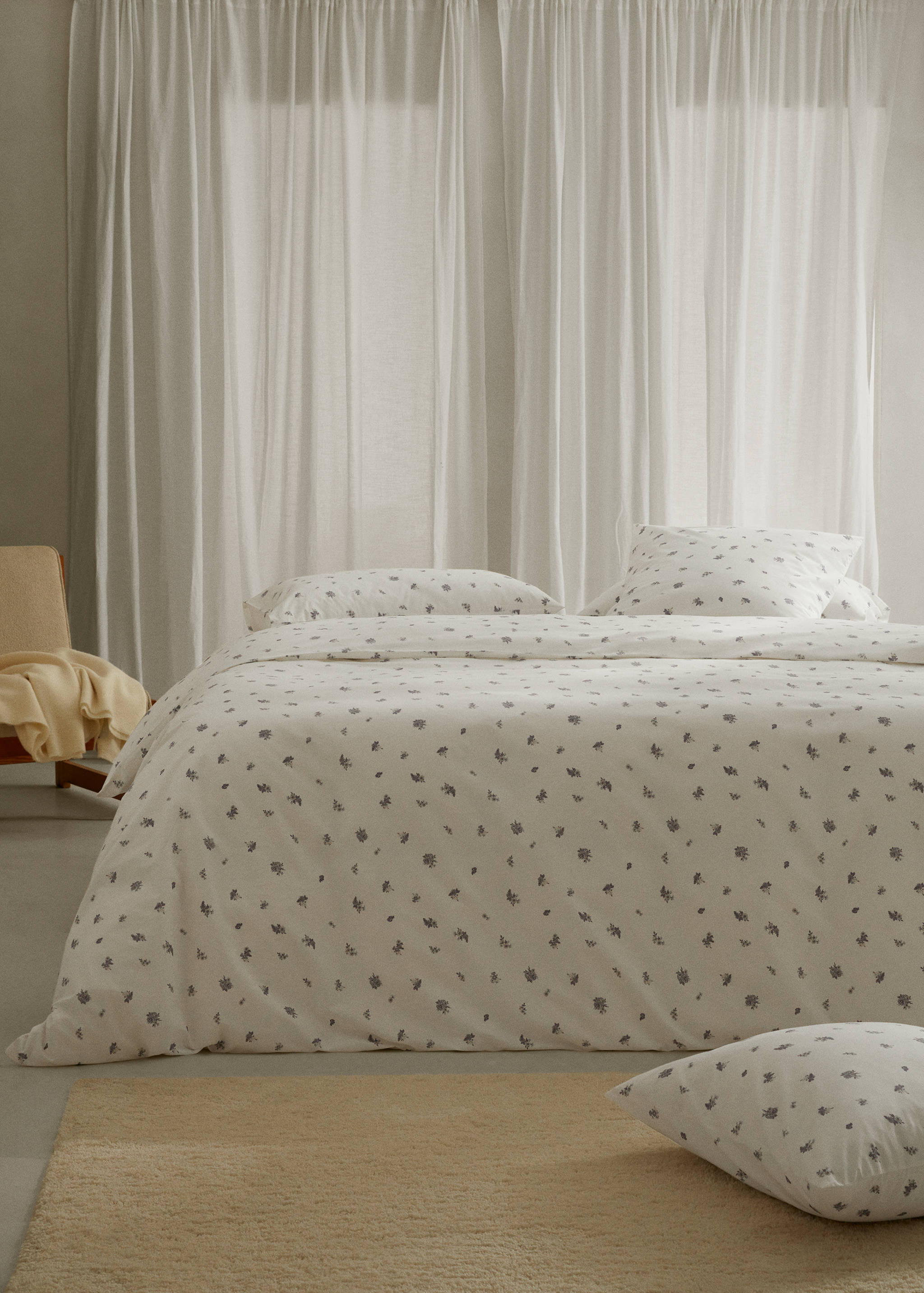 Floral-print duvet cover Single bed - General plane