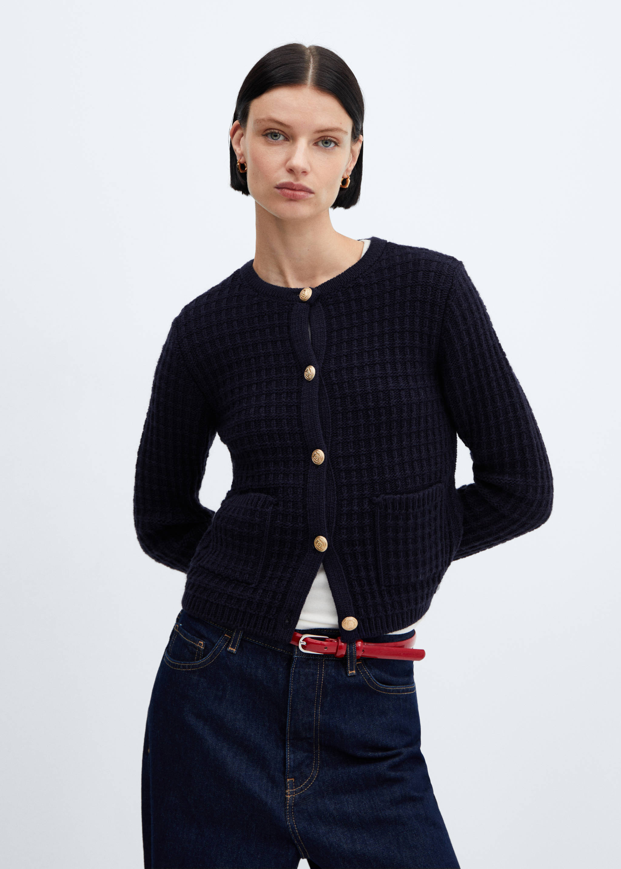 Button knit cardigan - Medium plane