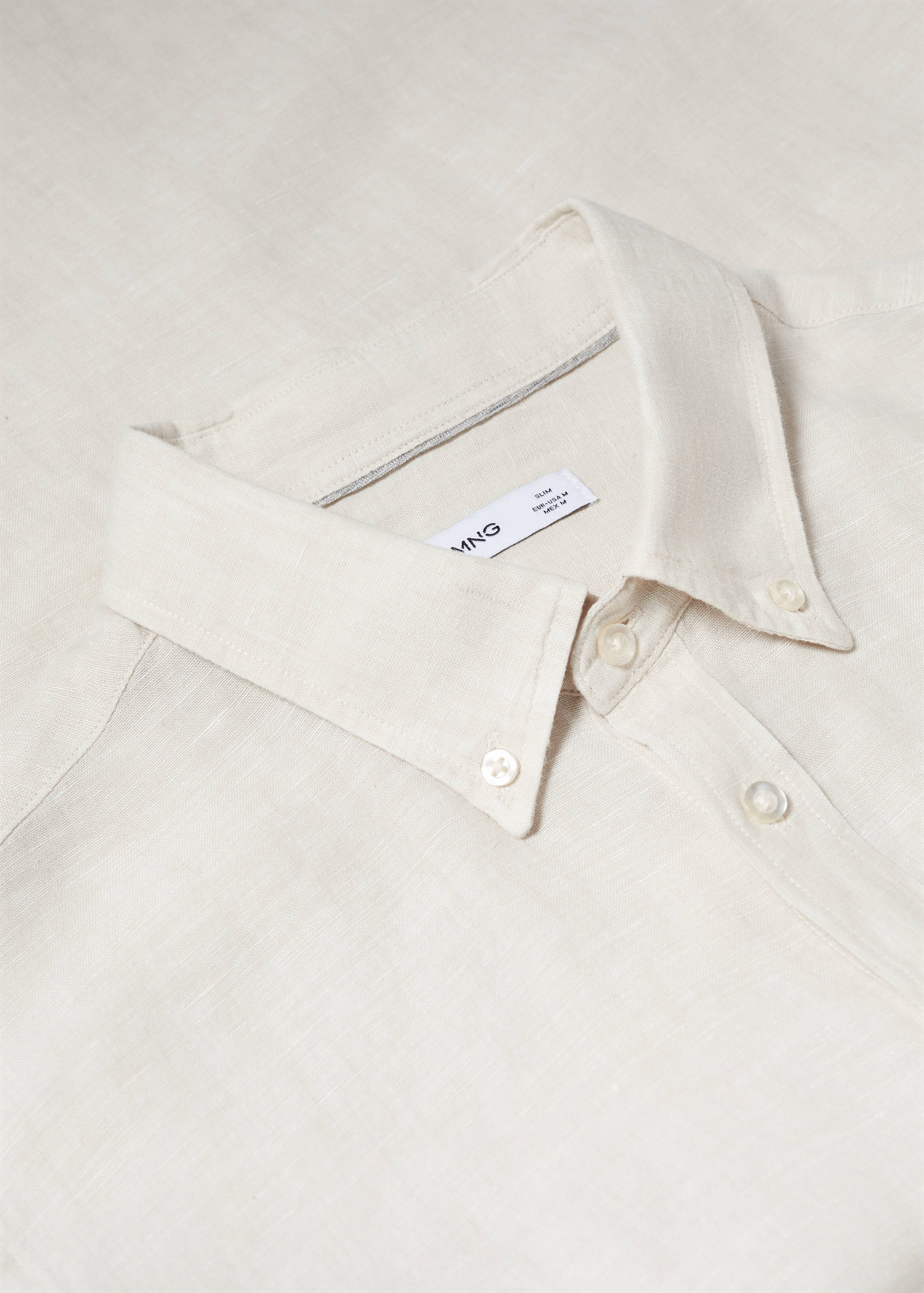 100% linen slim-fit shirt - Details of the article 8