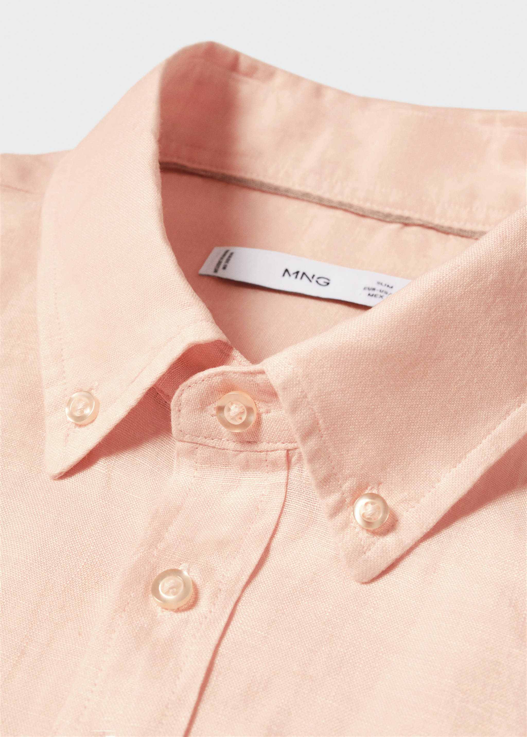 100% linen slim-fit shirt - Details of the article 8