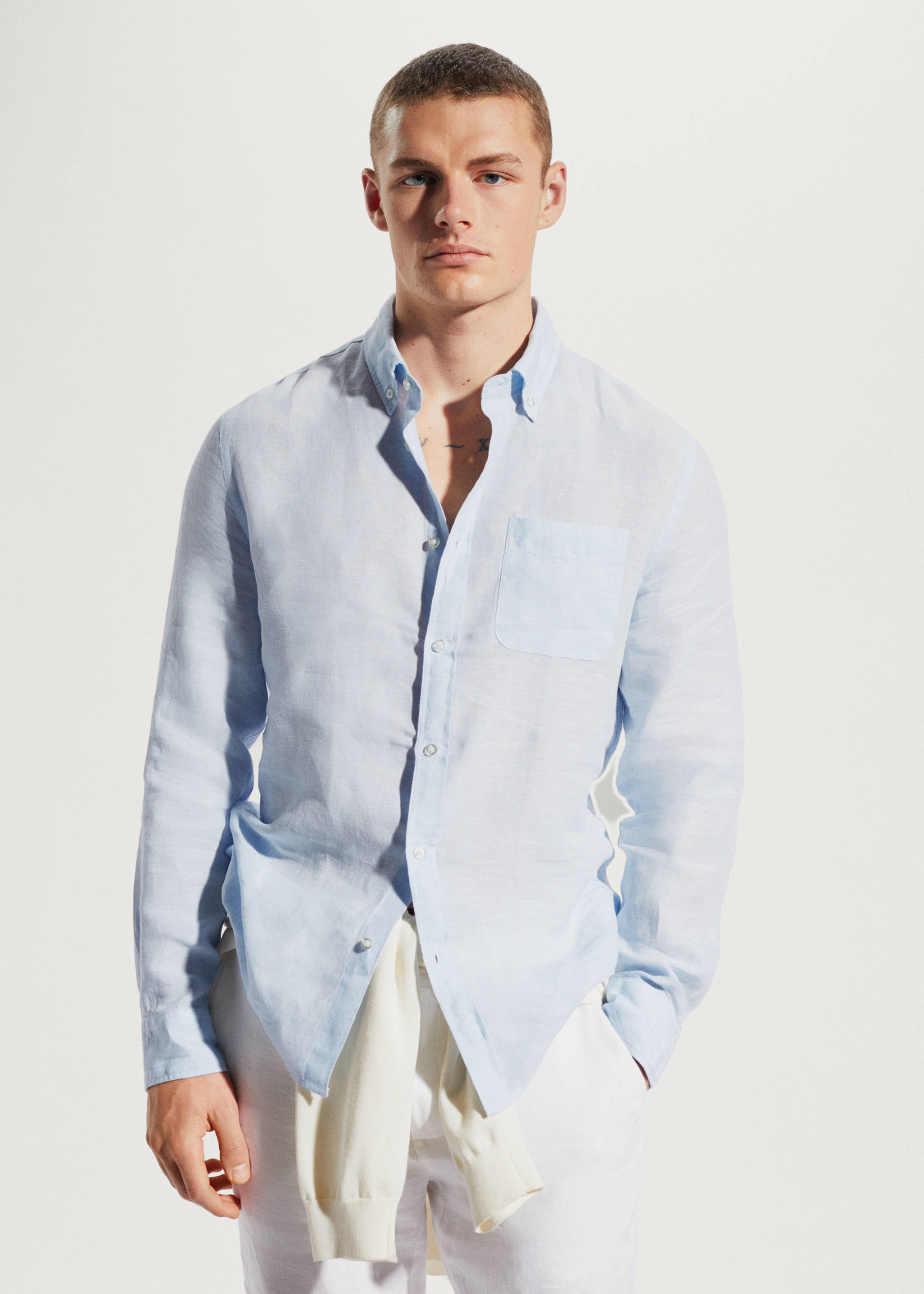 100% linen slim-fit shirt - Medium plane