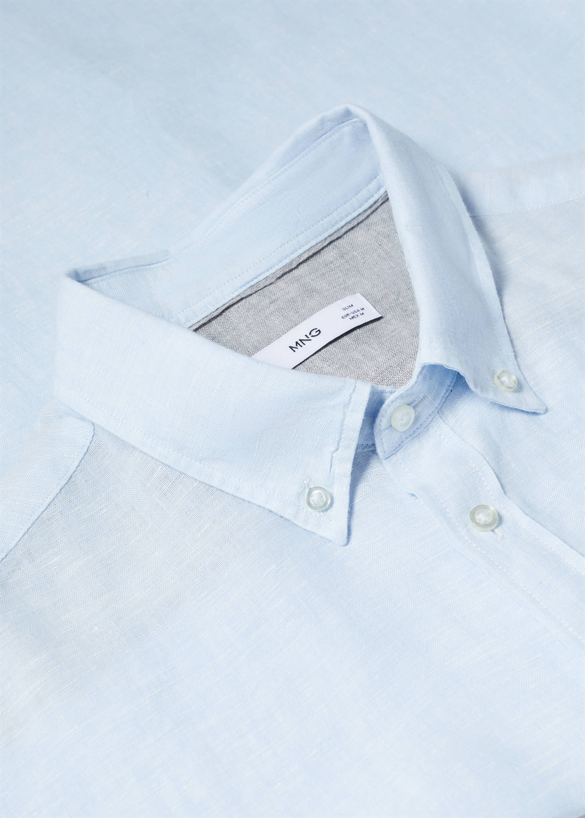 100% linen slim-fit shirt - Details of the article 8