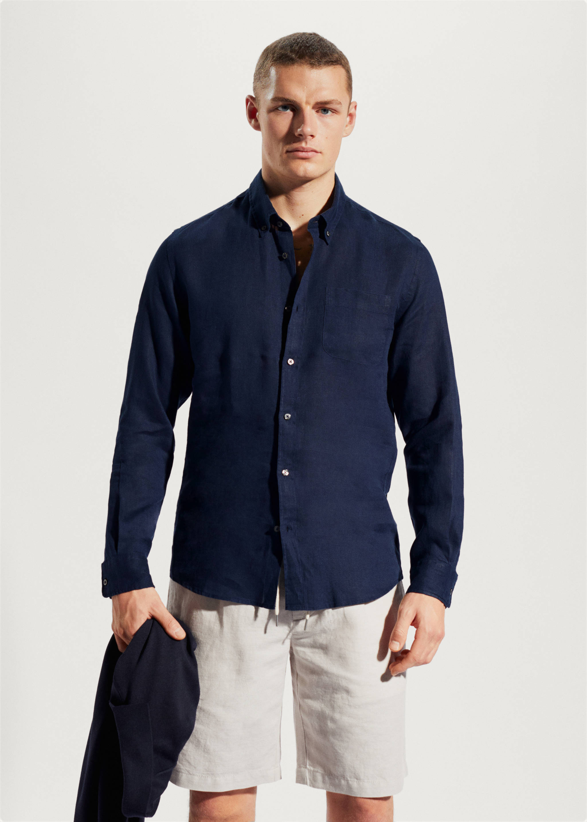 100% linen slim-fit shirt - Medium plane