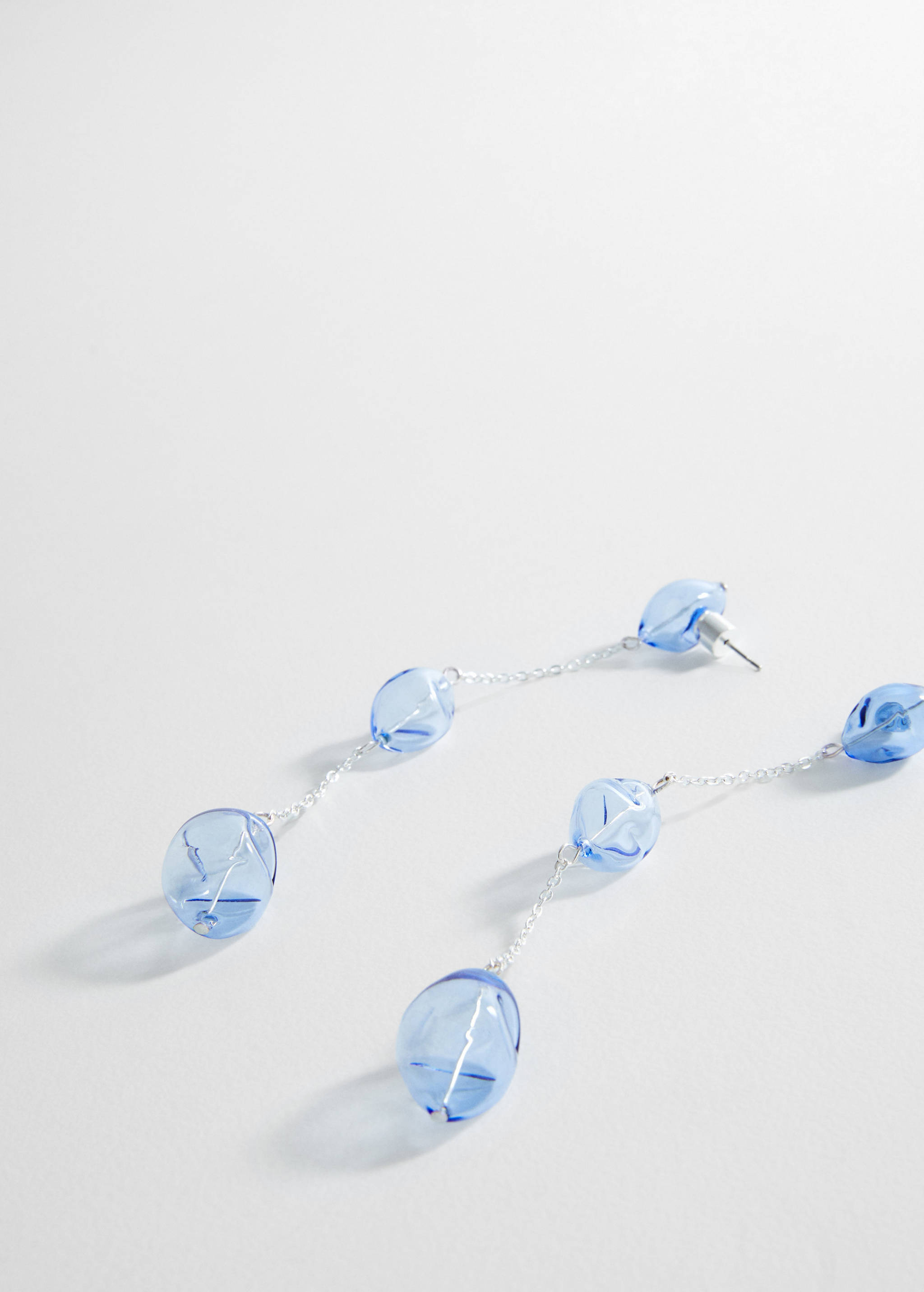 Brincos de fio com cristais - Plano médio