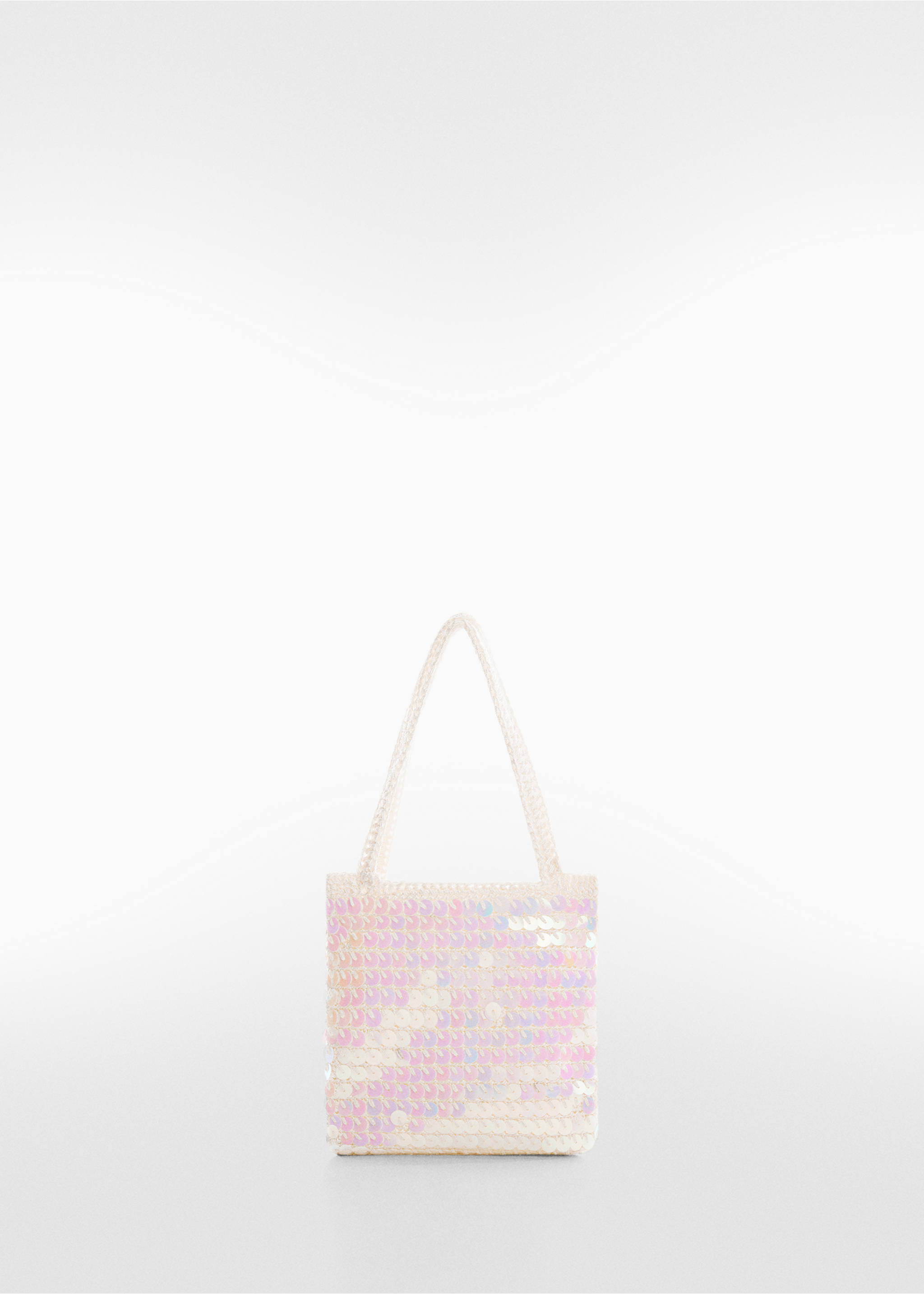 Short-handle sequined bag - Article without model, Off White. Ref: 57081171-00.