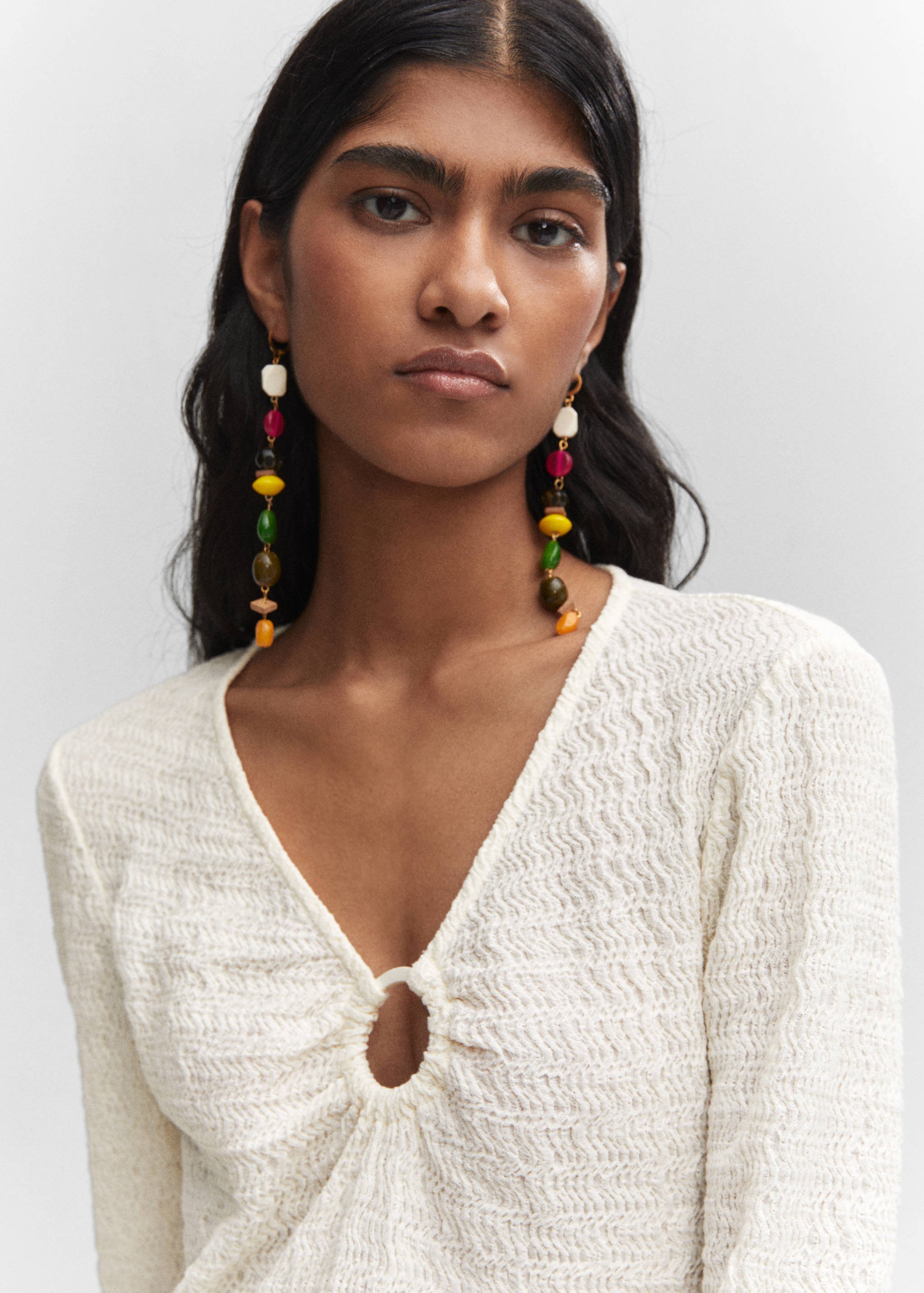 Šaty se strukturou a detailem kroužku - Detail zboží 1