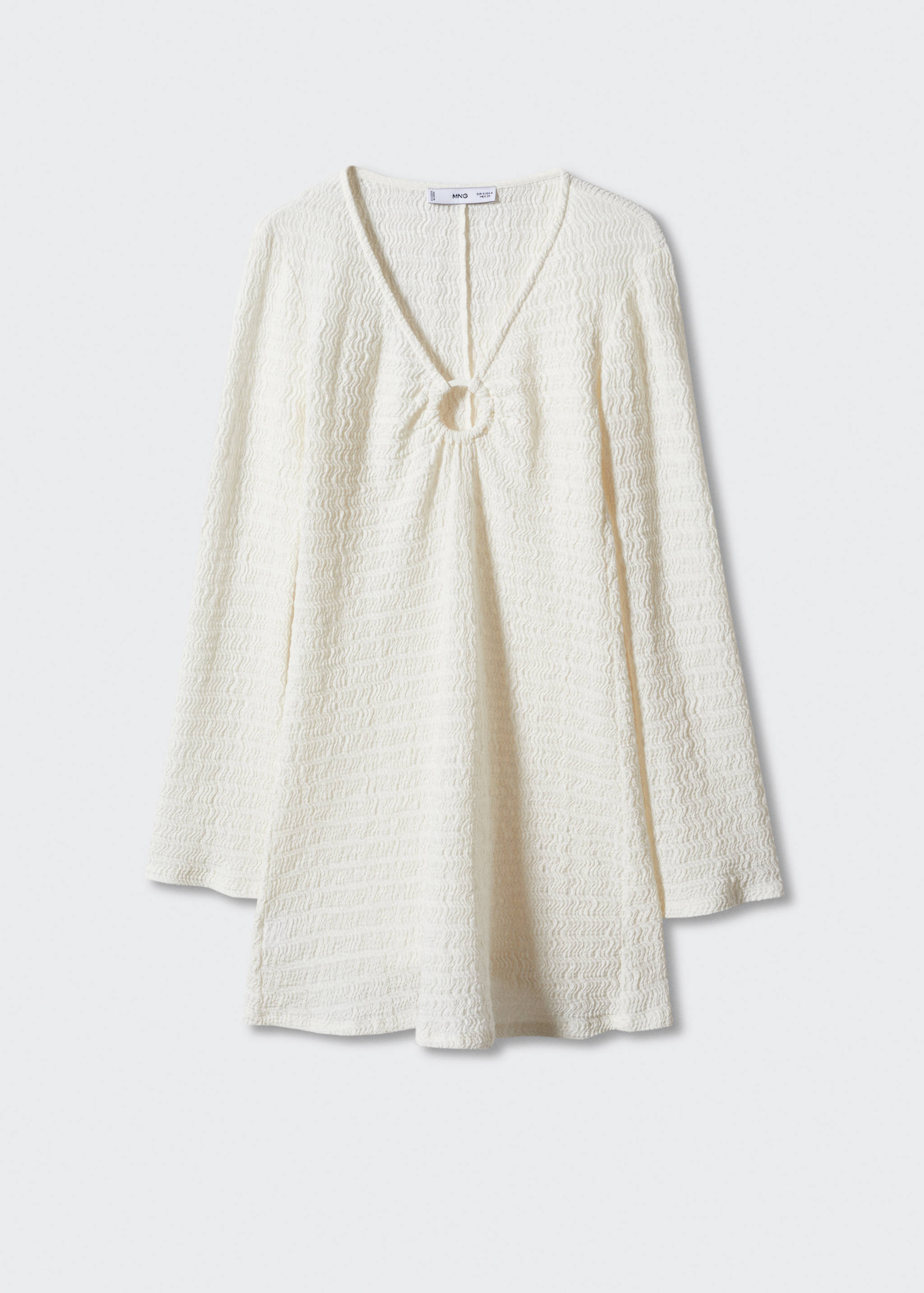 Šaty se strukturou a detailem kroužku - Zboží bez modelu