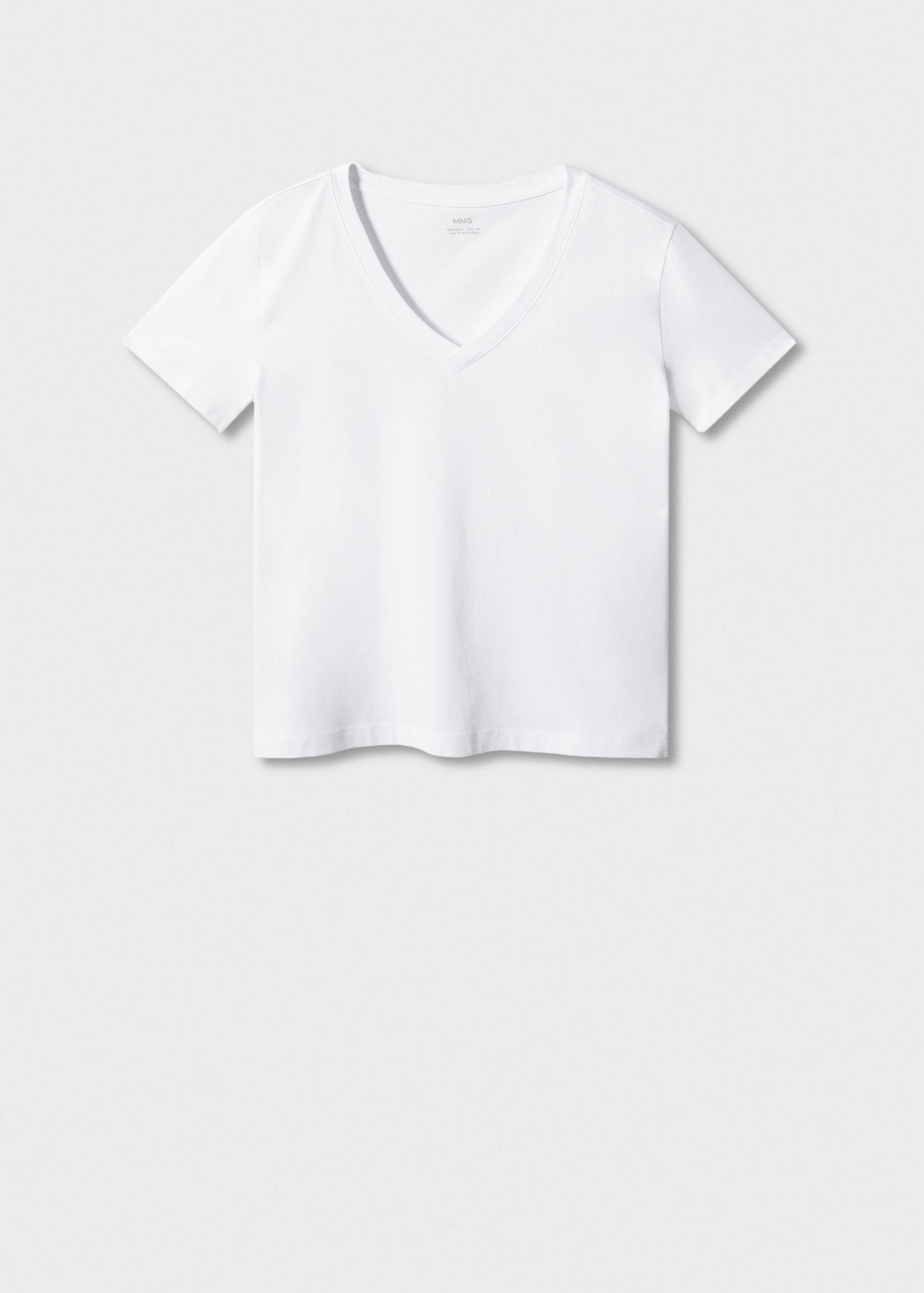 Baumwoll-T-Shirt, V-Ausschnitt - Artikel ohne Model