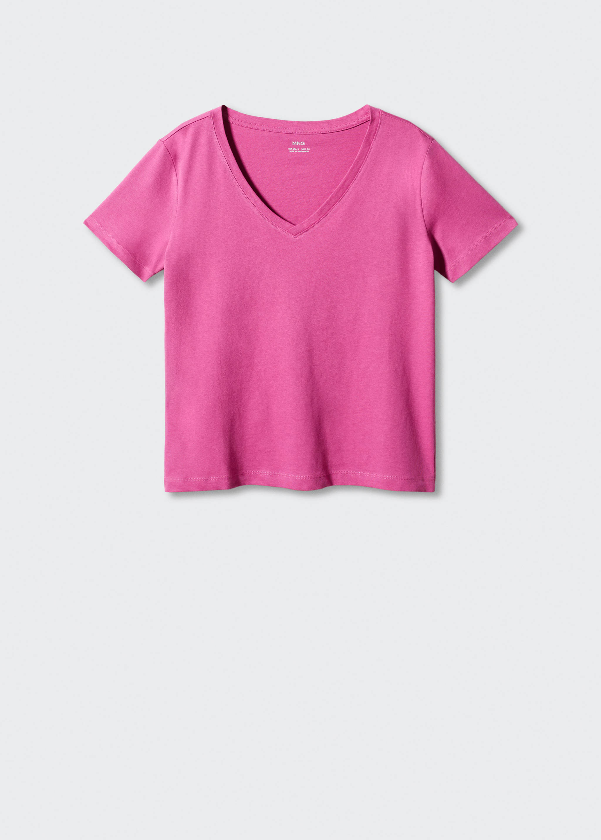 Baumwoll-T-Shirt, V-Ausschnitt - Artikel ohne Model